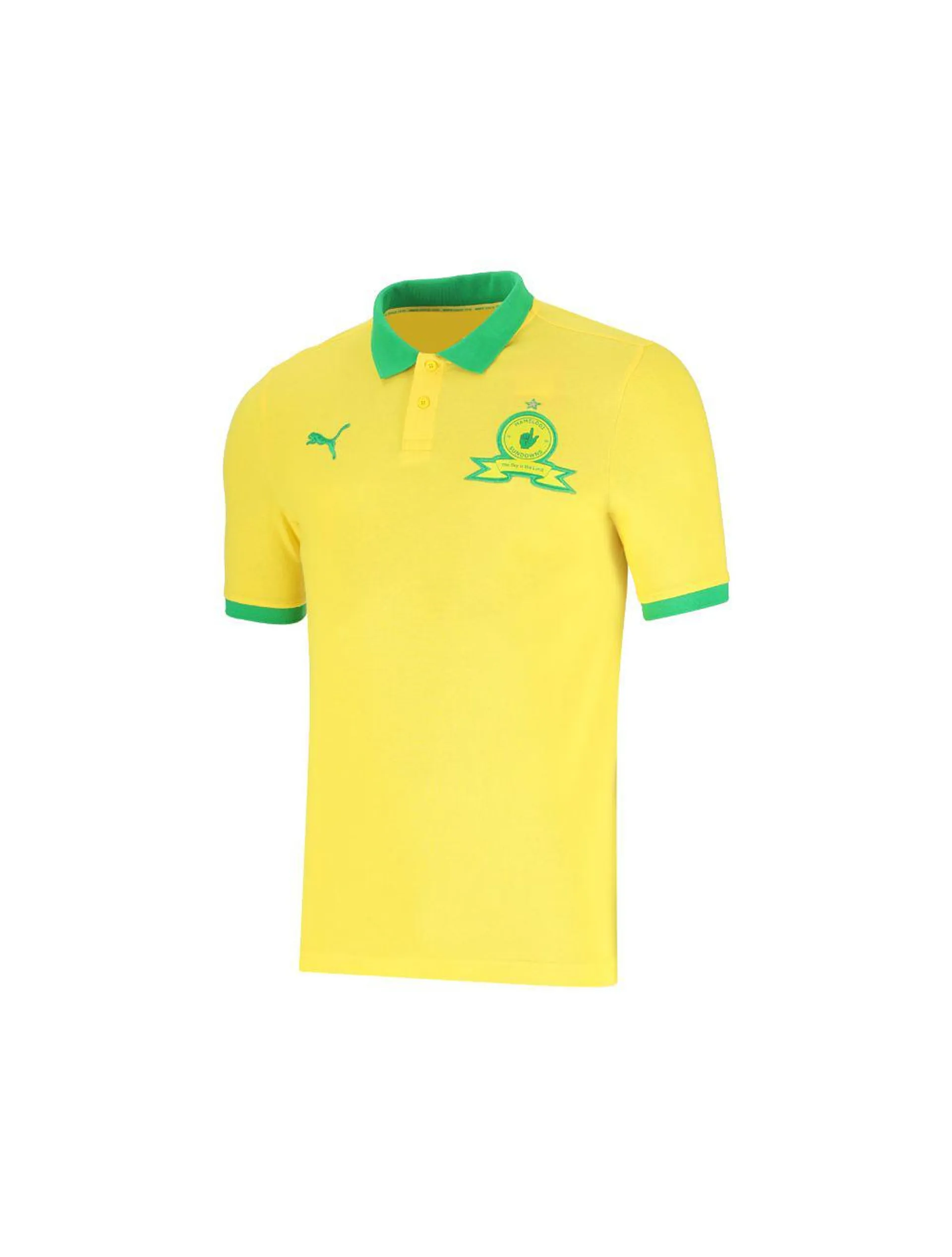 Puma Mamelodi Sundowns Mens Pique Golfer Yellow