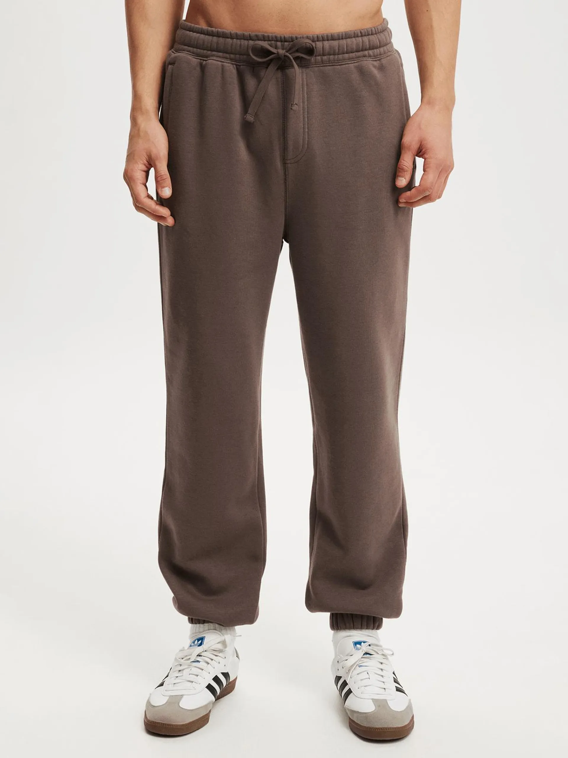 Men's Cotton On Brown Baggy Cuffed Track Pants