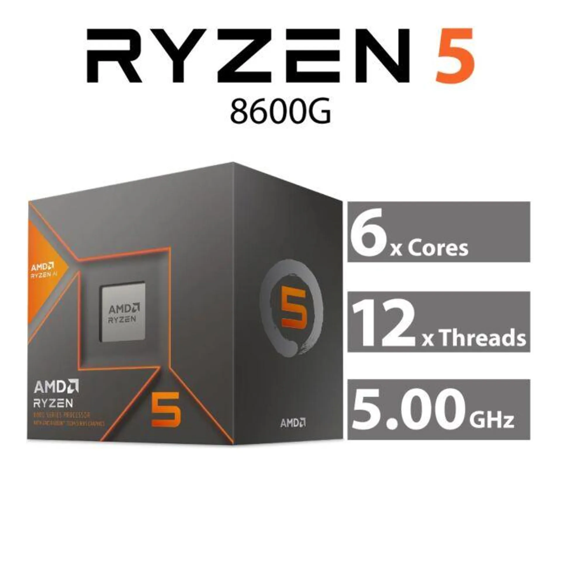 AMD Ryzen 5 8600G Phoenix 6-Core 4.30GHz AM5 65W 100-100001237BOX Desktop Processor
