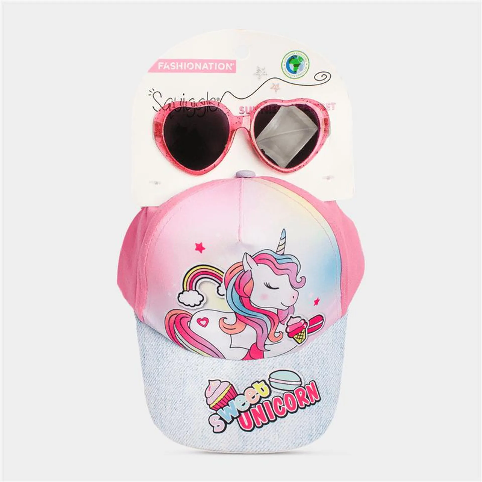 Girl's Character Group Pink Unicorn Sunnies & Peak Cap Set