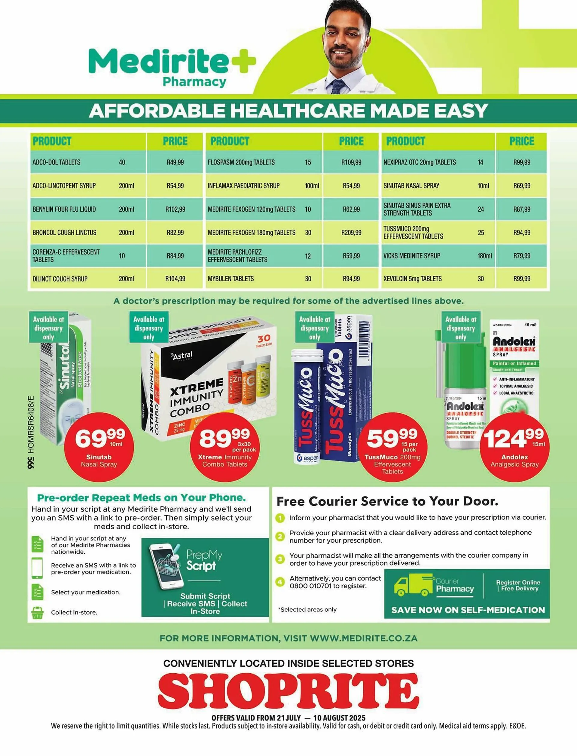 Shoprite catalogue from 21 July to 10 August 2025 - Catalogue Page 1