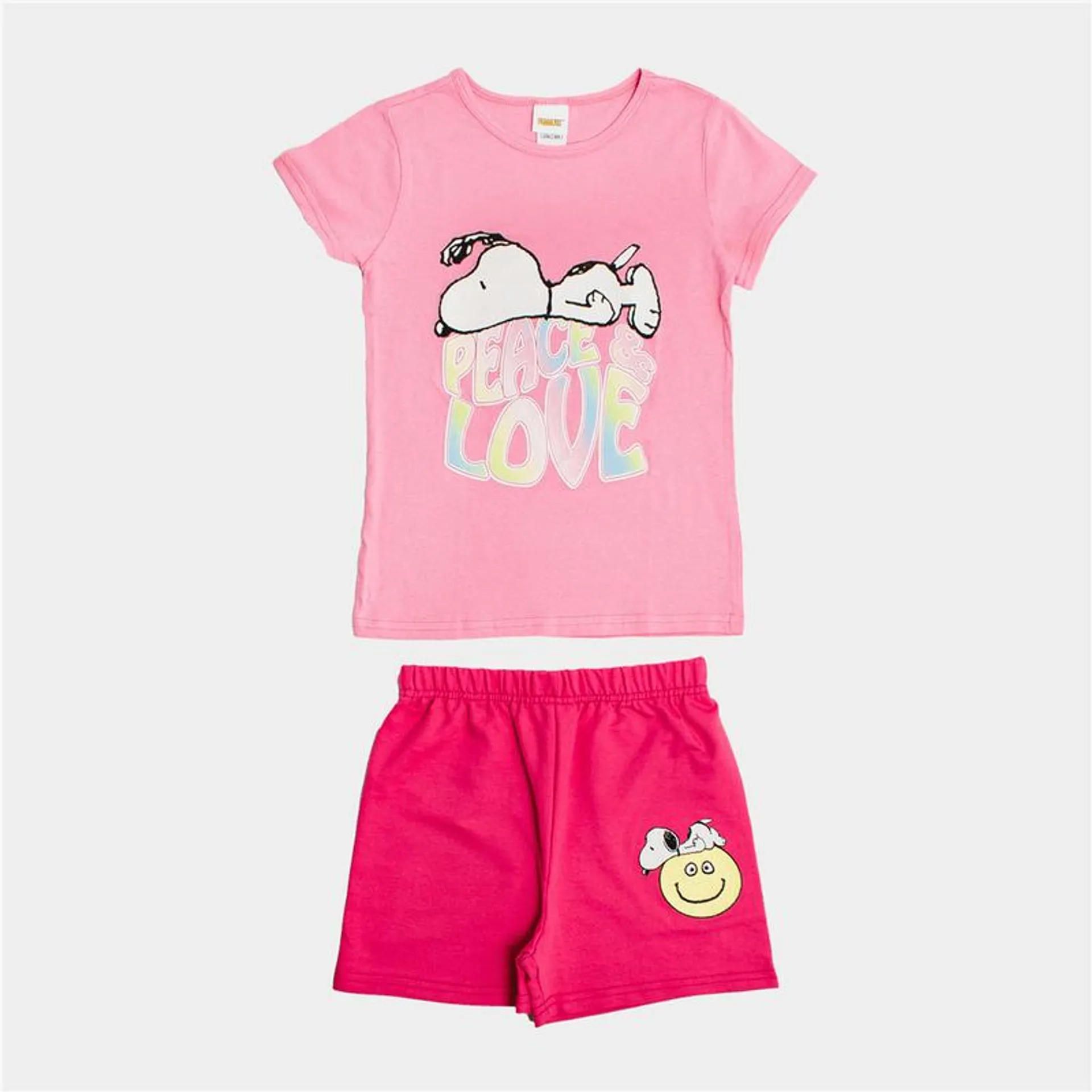 Girl's Character Group Pink Snoopy Short Sets