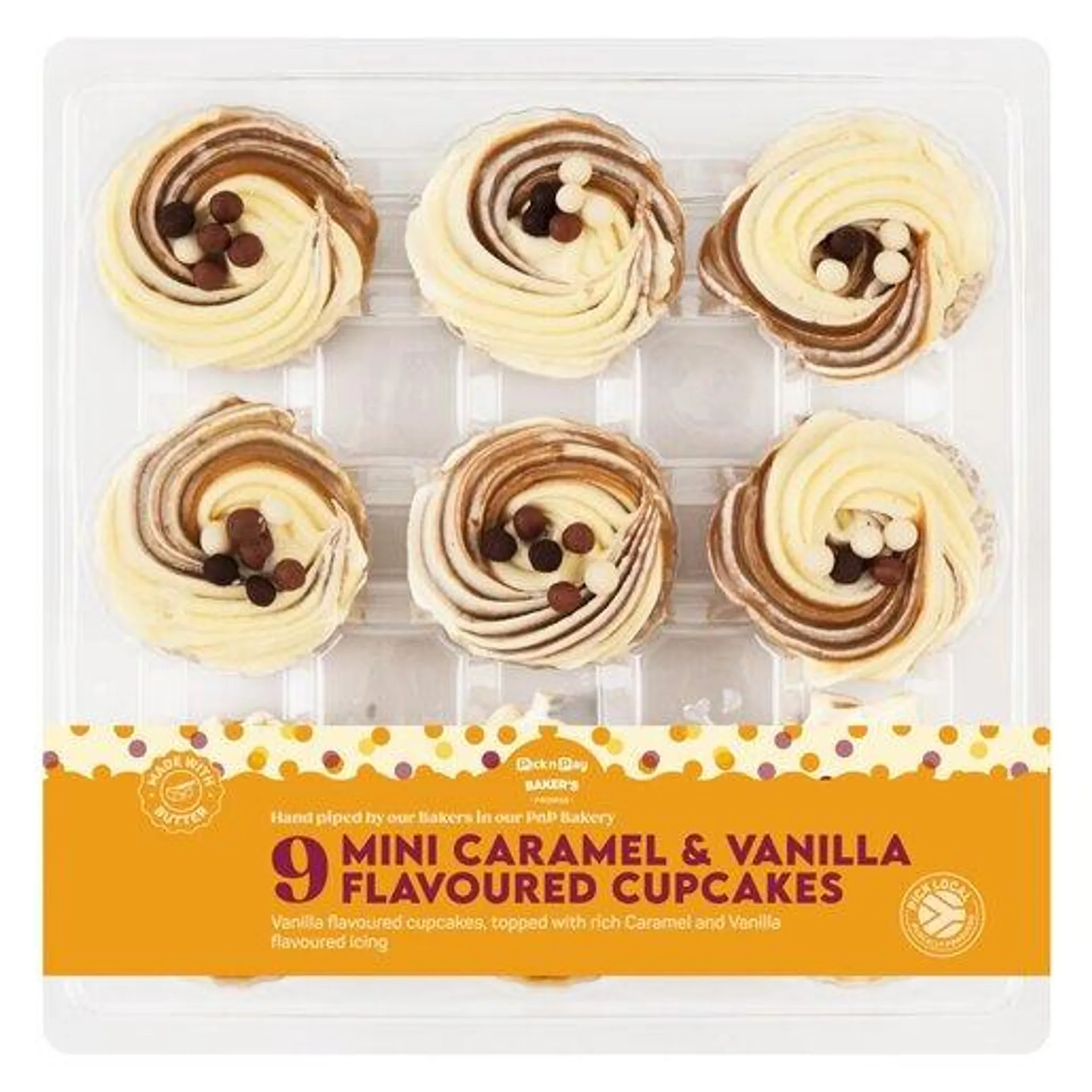 PnP Mini Caramel & Vanilla Cupcakes 9 Pack