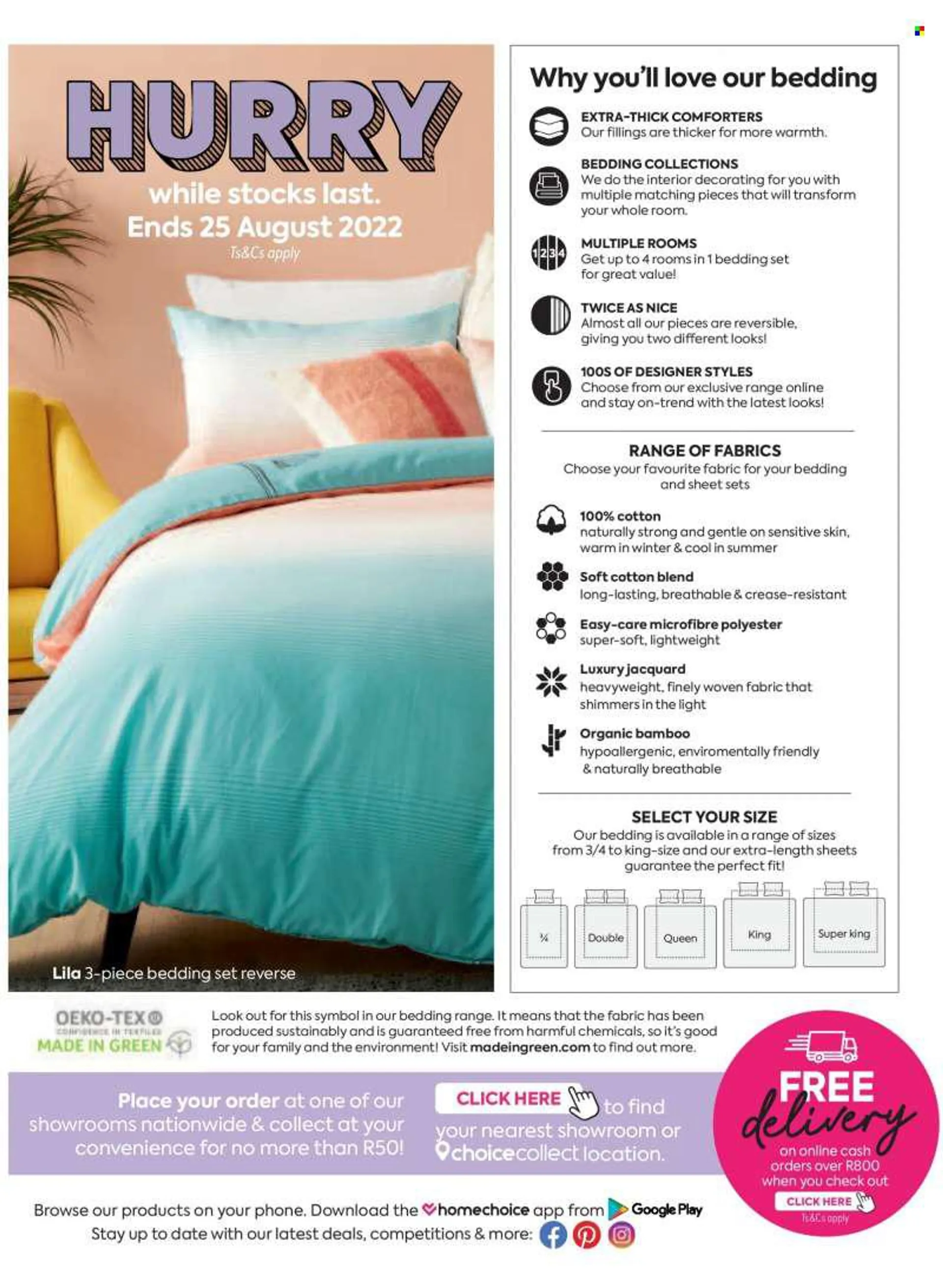 HomeChoice catalogue  - 01/08/2022 - 31/08/2022 - Sales products - lounge, cookware set, bedding, blanket, duvet, comforter, luggage, essentials. Page 3.