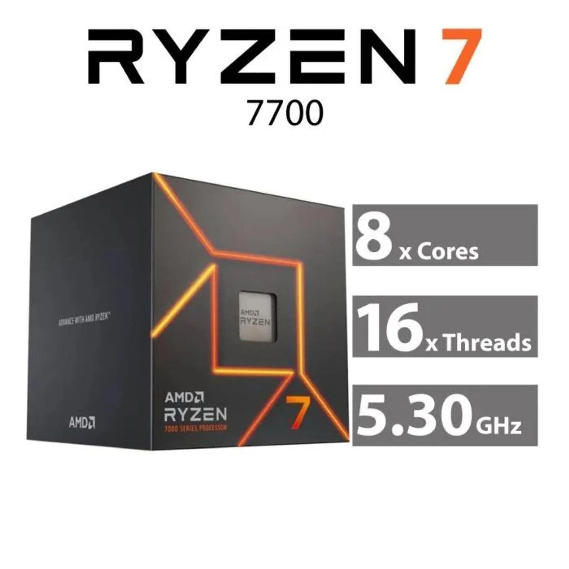 AMD Ryzen 7 7700 Raphael 8-Core 3.80GHz AM5 65W 100-100000592BOX Desktop Processor