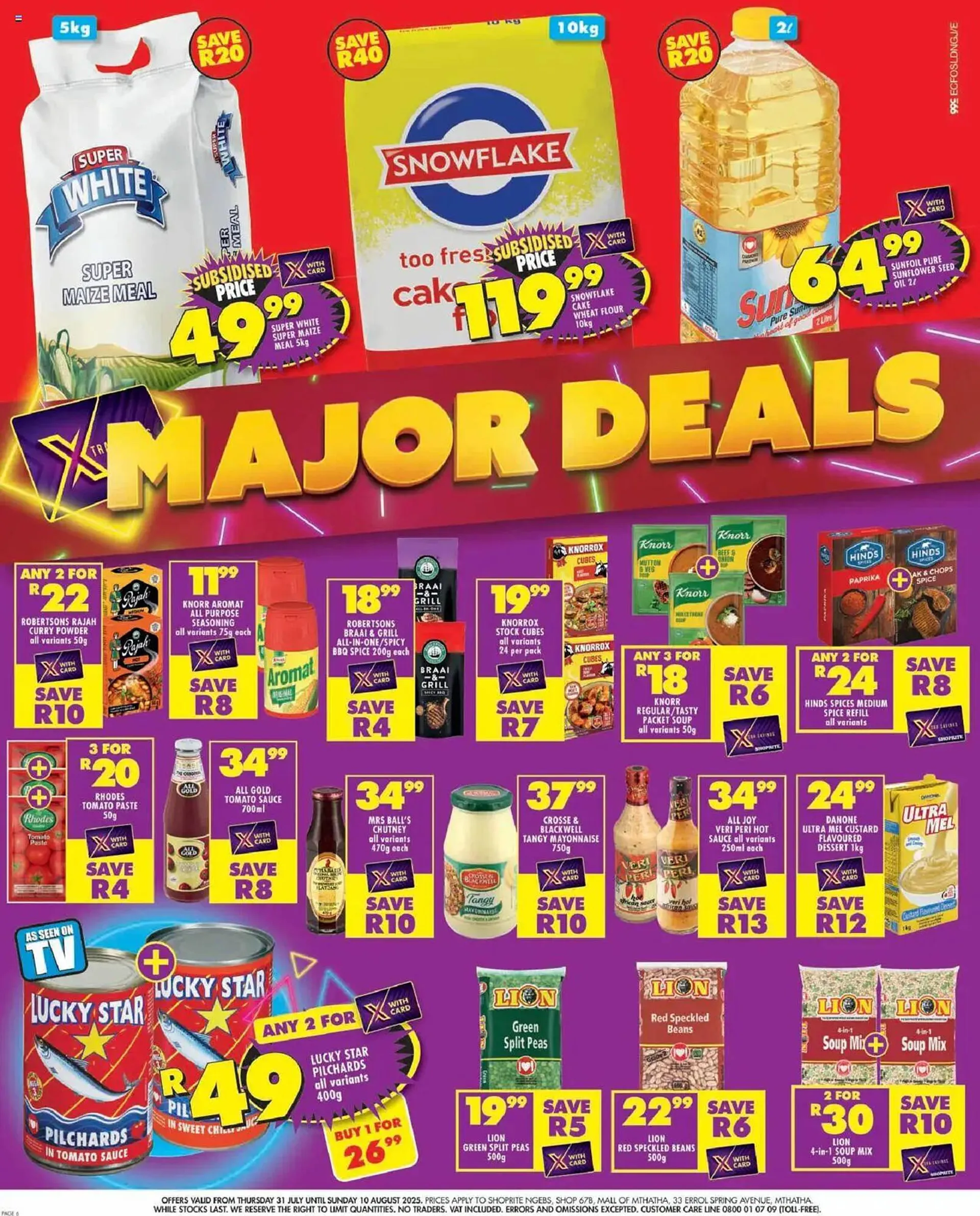 Shoprite catalogue from 31 July to 10 August 2025 - Catalogue Page 1