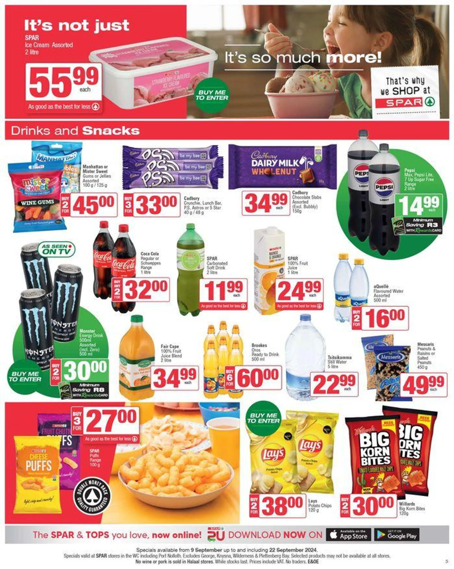 Specials Spar from 13 September to 22 September 2024 - Catalogue Page 5