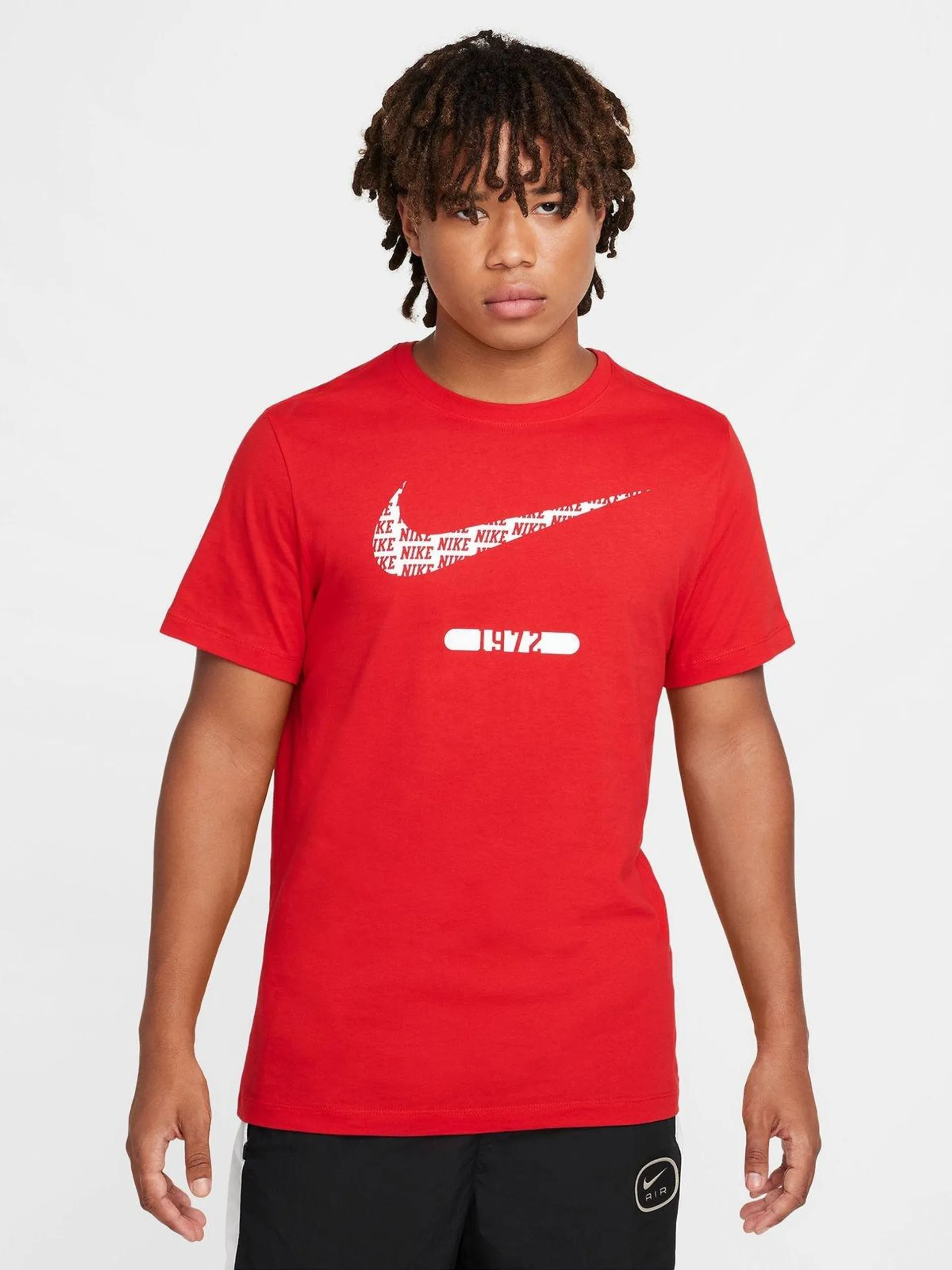 Mens Nike Sportswear 6MO Swoosh University Red Tee