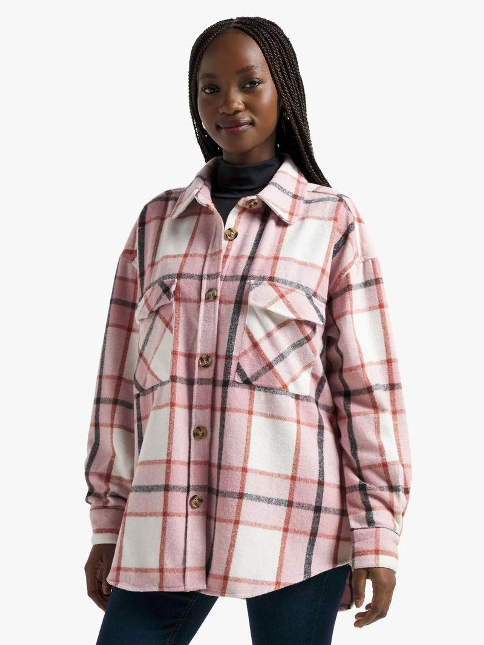 Jet Women's Regular Blush Check Shacket