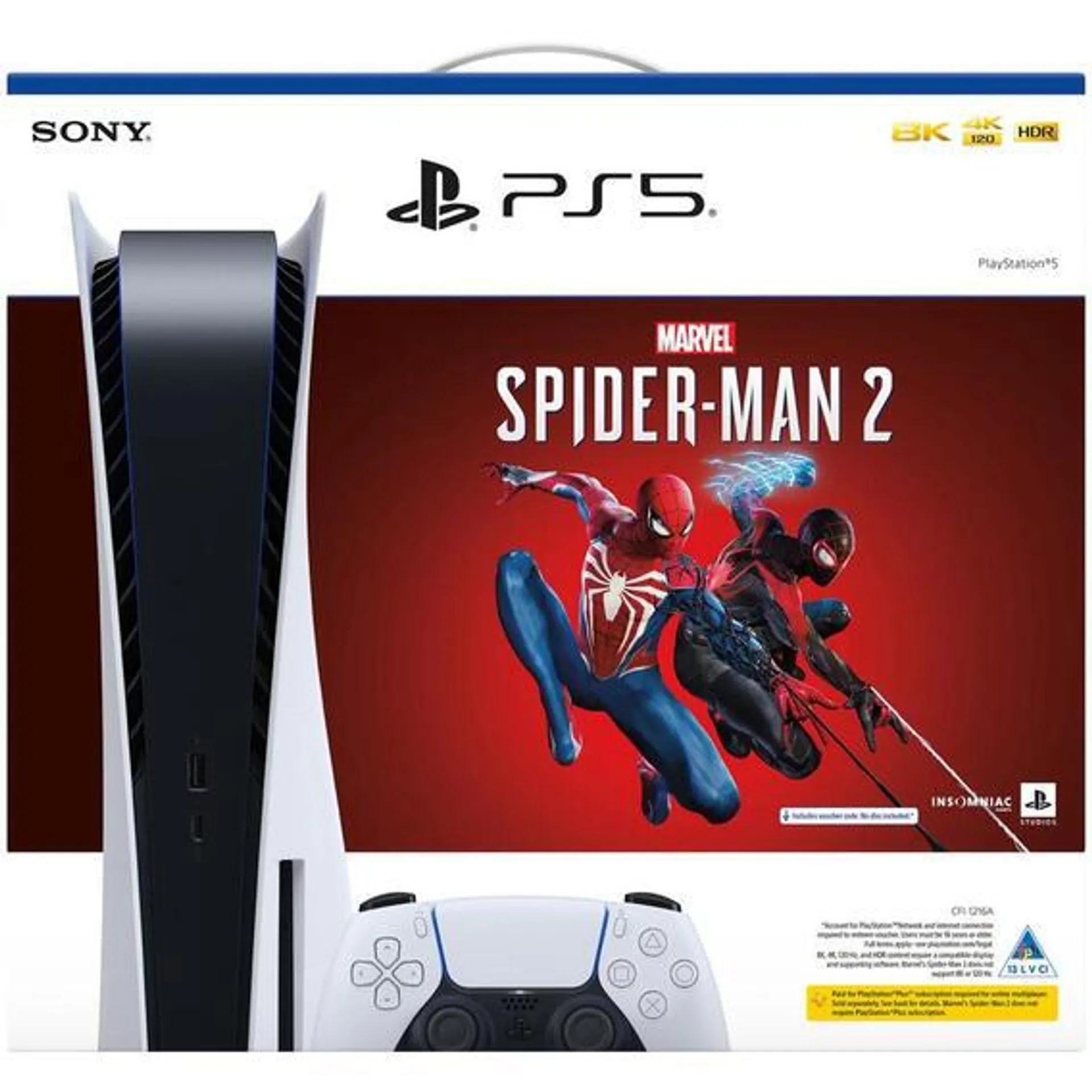 PLAYSTATION PS5 CONSOLE & MARVEL SPIDERMAN 2