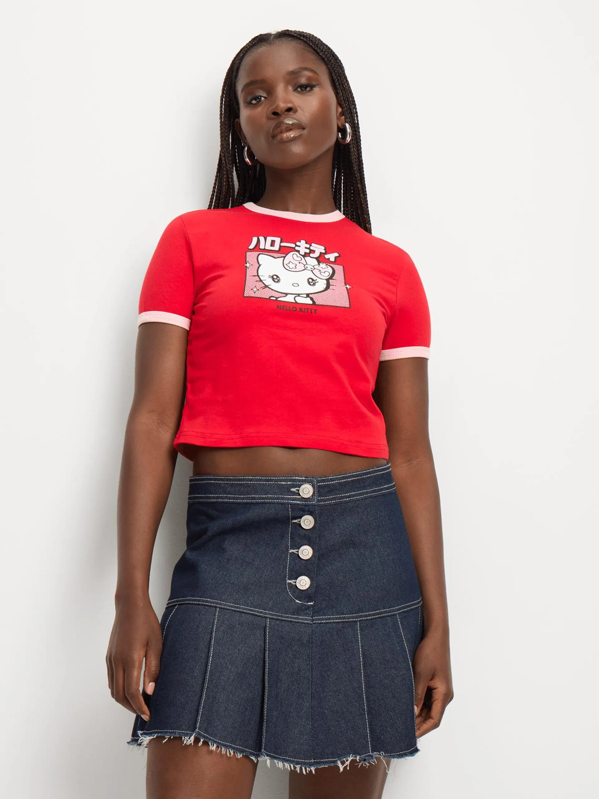 Women's Red Baby Hello Kitty Cropped Top