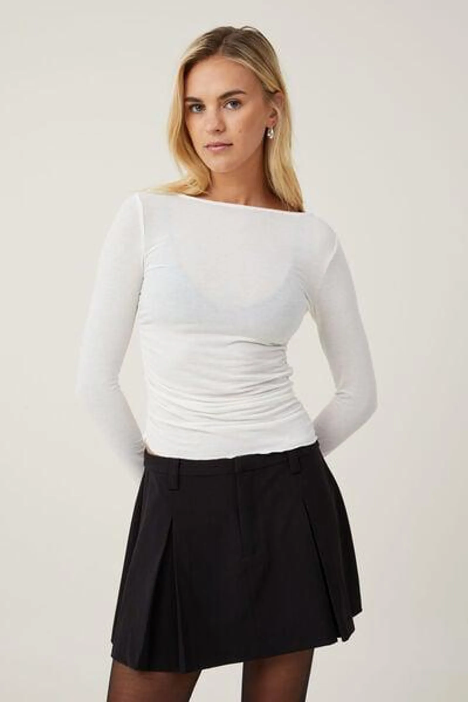 Luis Pleated Suiting Skirt