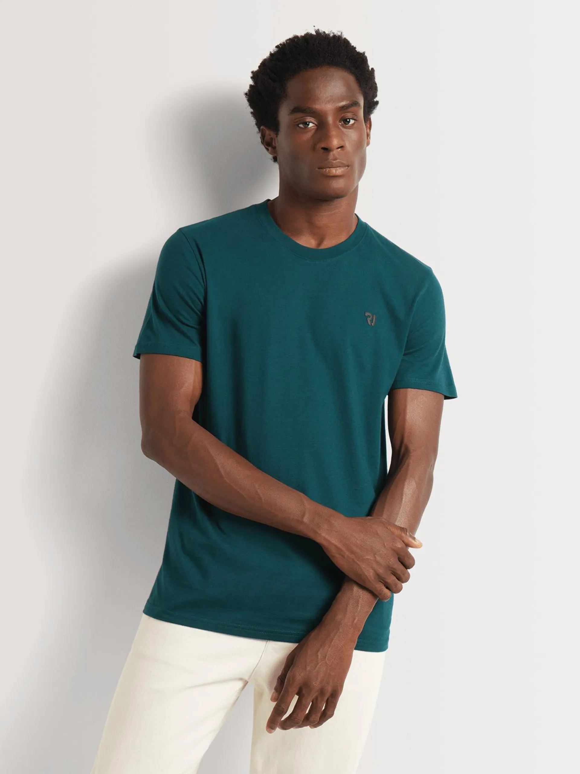 Men's Relay Jeans Updated Basic Crew Neck Forest Green T-Shirt