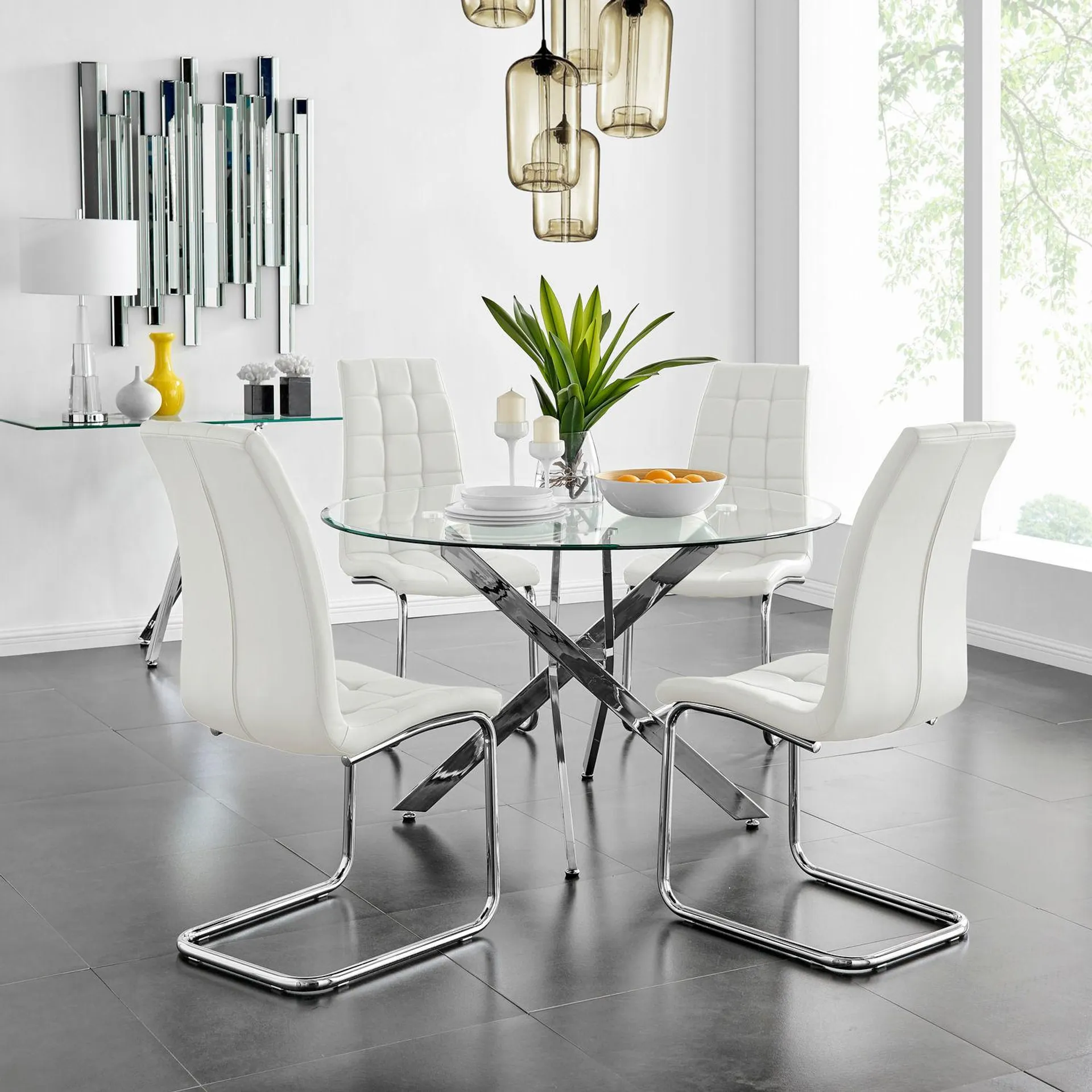 KC FURN-Novara dining set (White)