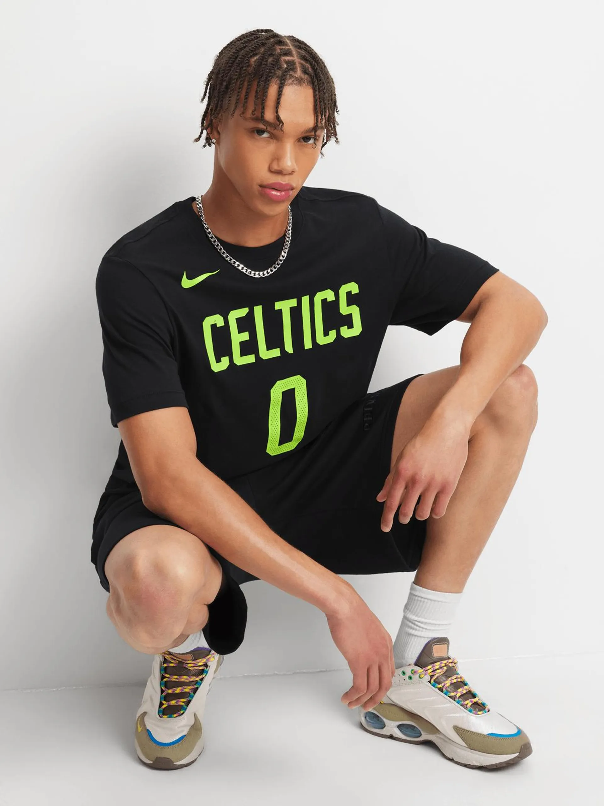 Nike Men's Jayson Tatum Boston Celtics Essential City Edition Black T-Shirt