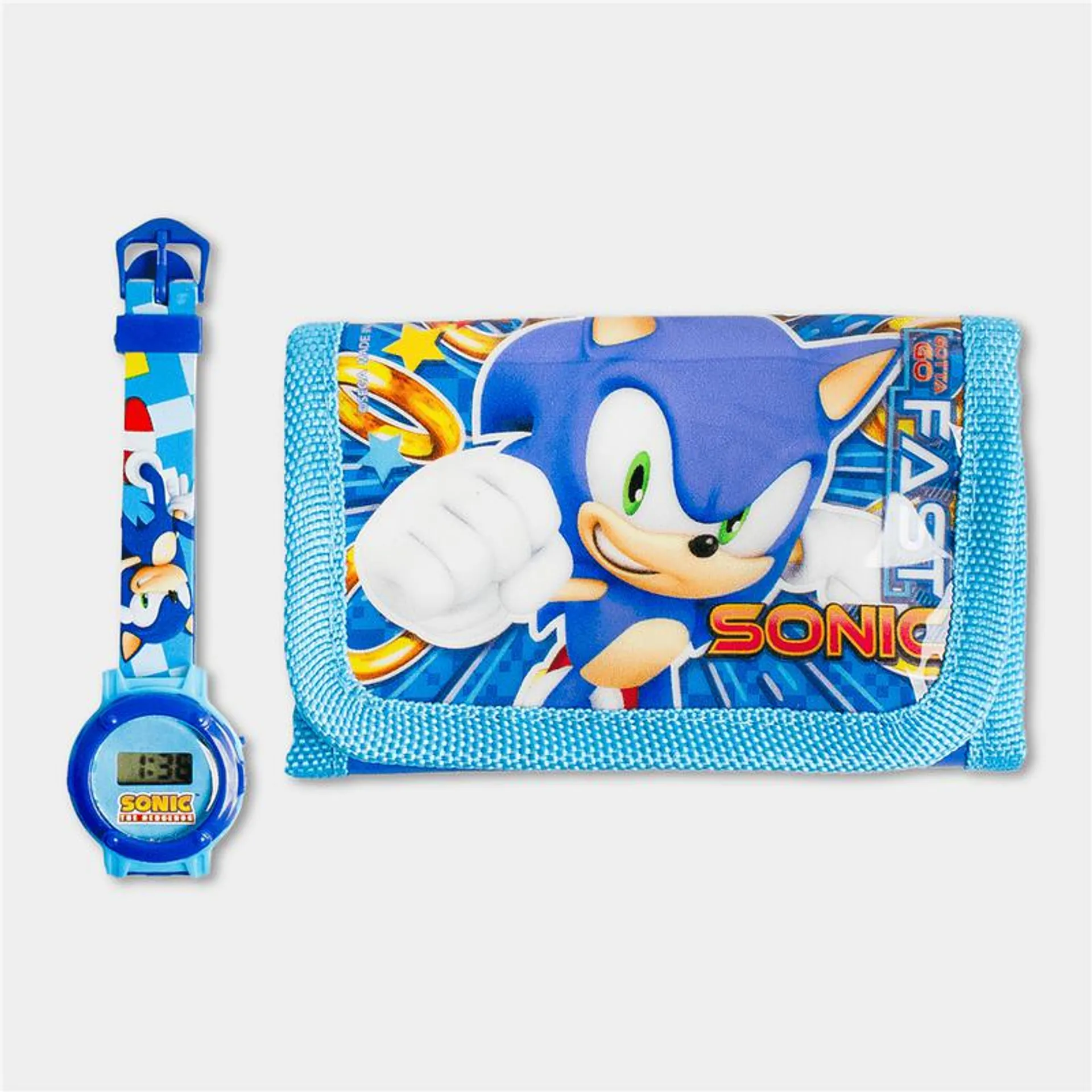 Boy's Character group Blue Sonic Watch & Wallet Set