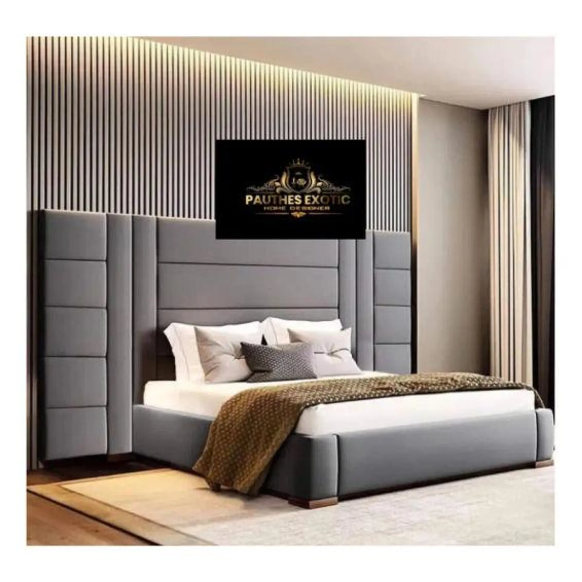 Luxury Headboard & Base Set- King