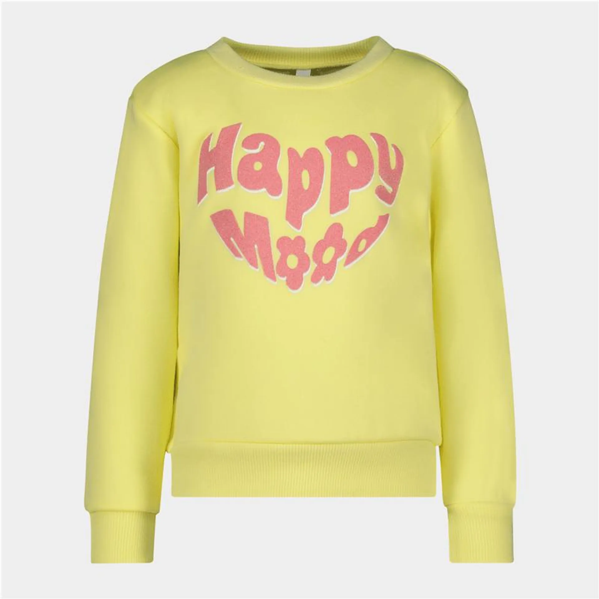 Younger Girl's Yellow Graphic Print Sweater