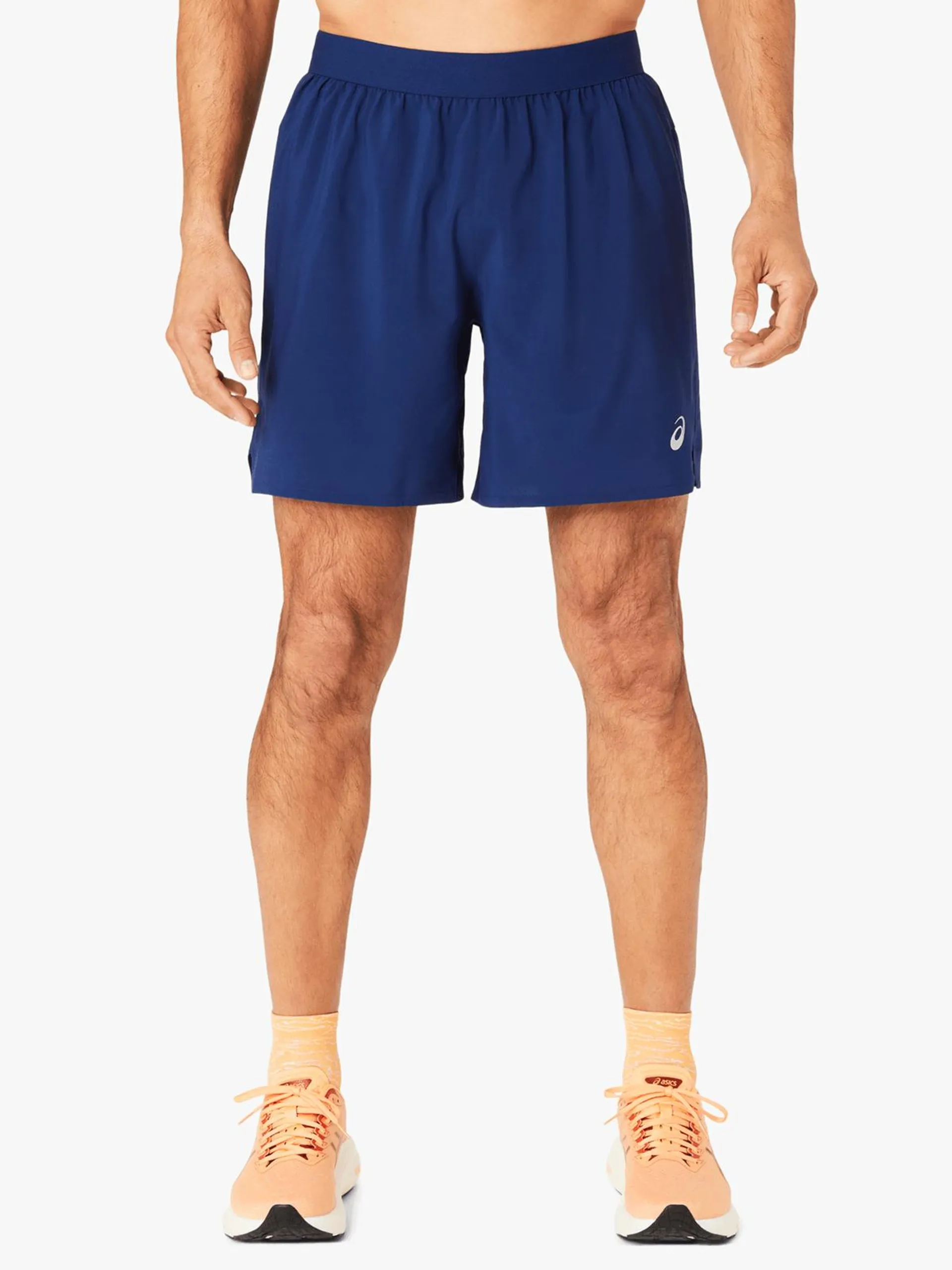 Mens Asics Road 2-in-1 7" Blue Shorts