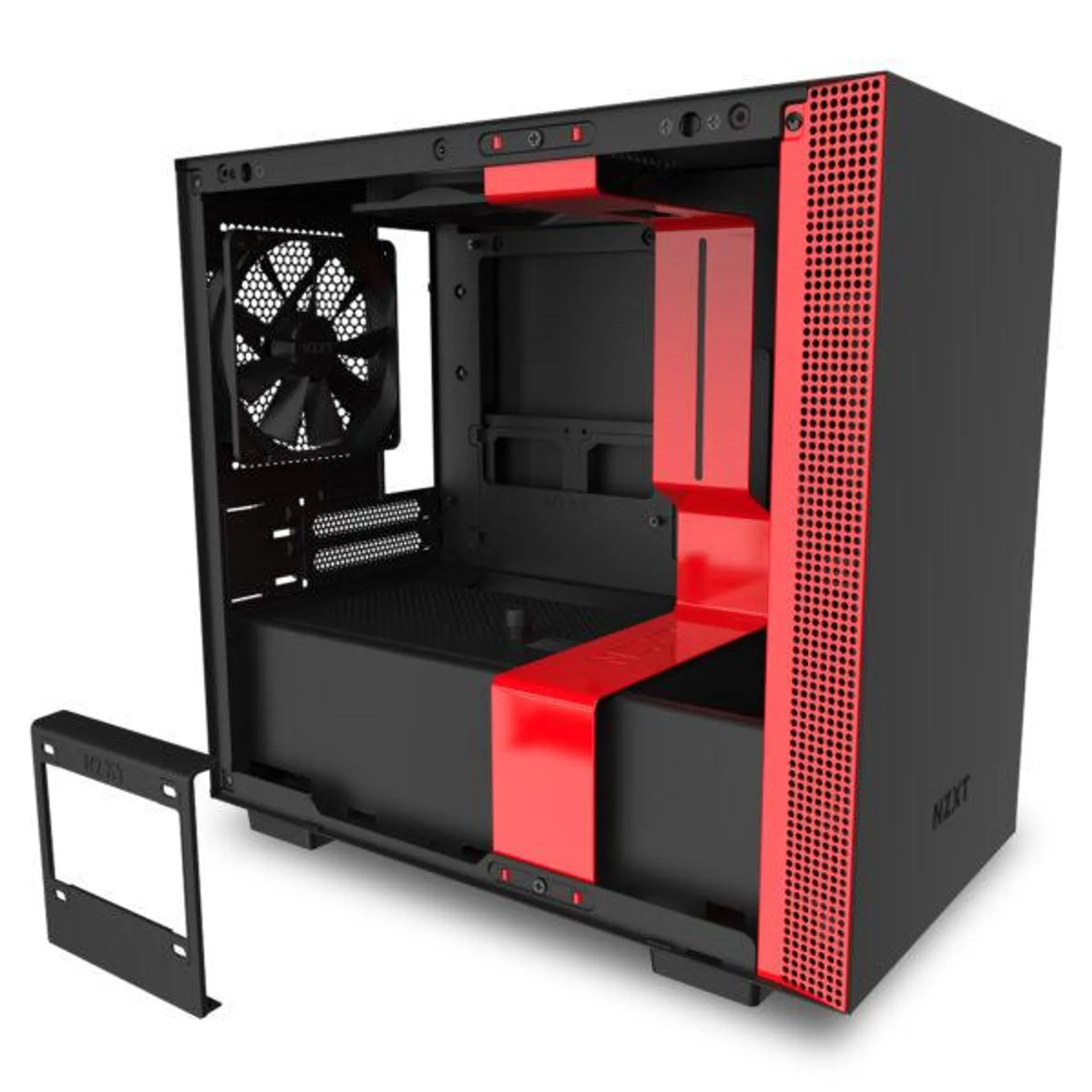 NZXT H210 BLACK/RED MINI-ITX CHASSIS T/G