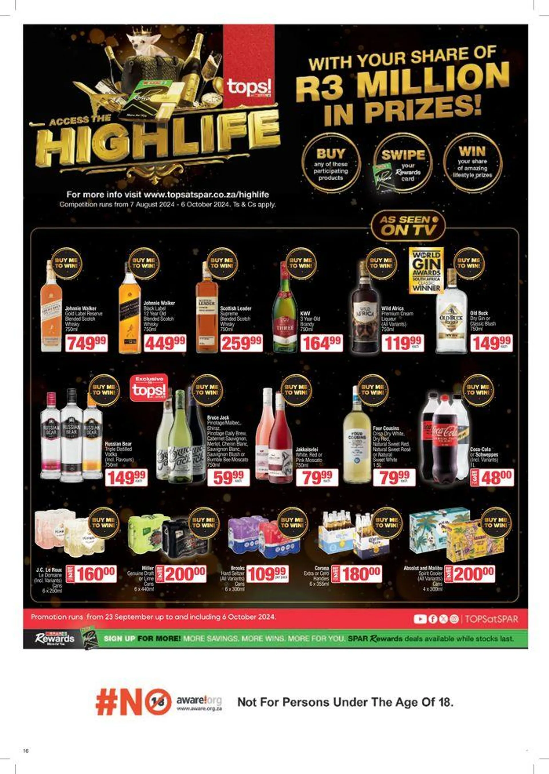 Specials Spar from 23 September to 6 October 2024 - Catalogue Page 16