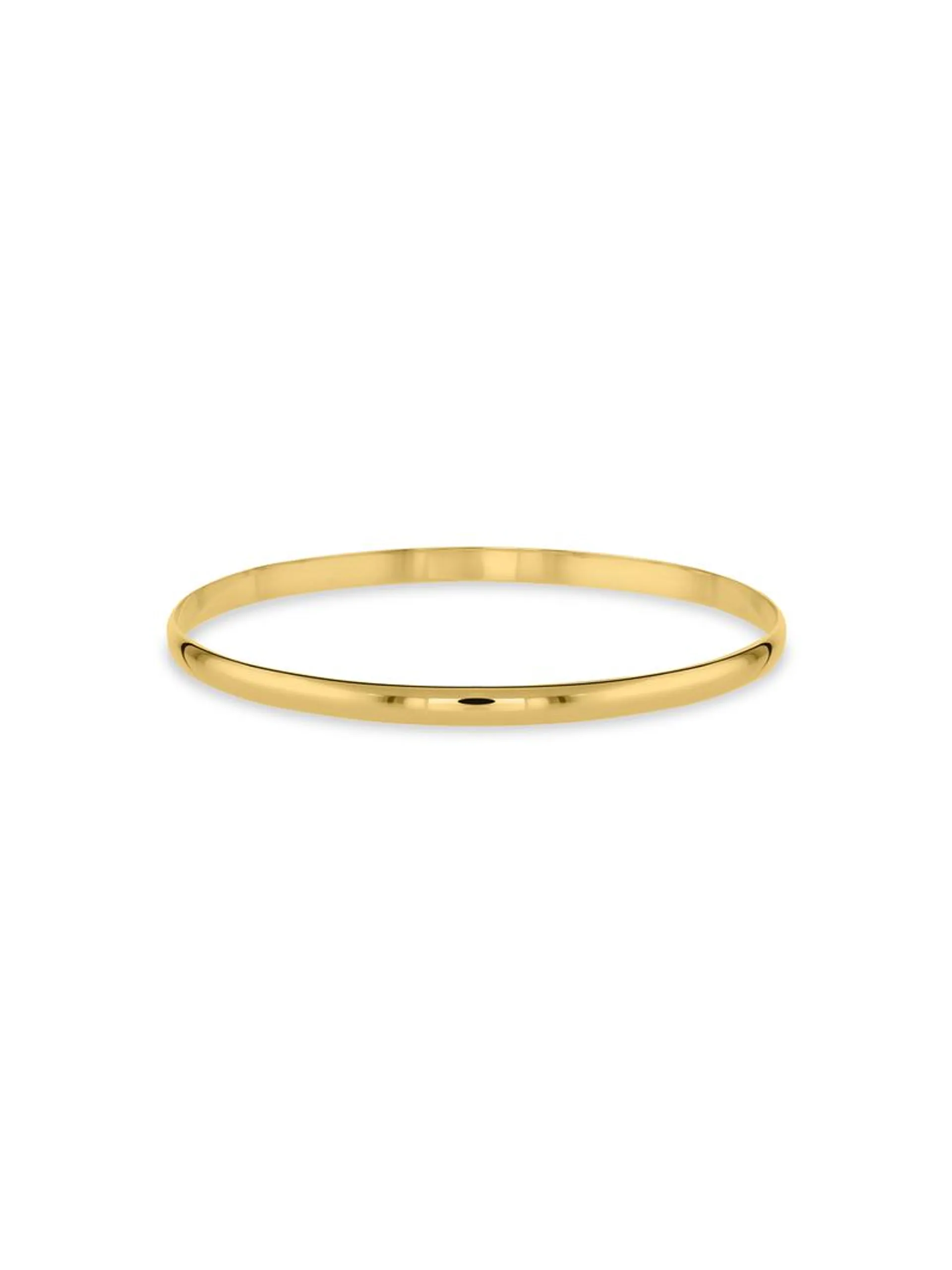 Yellow Gold,C Shape 4mm Bangle