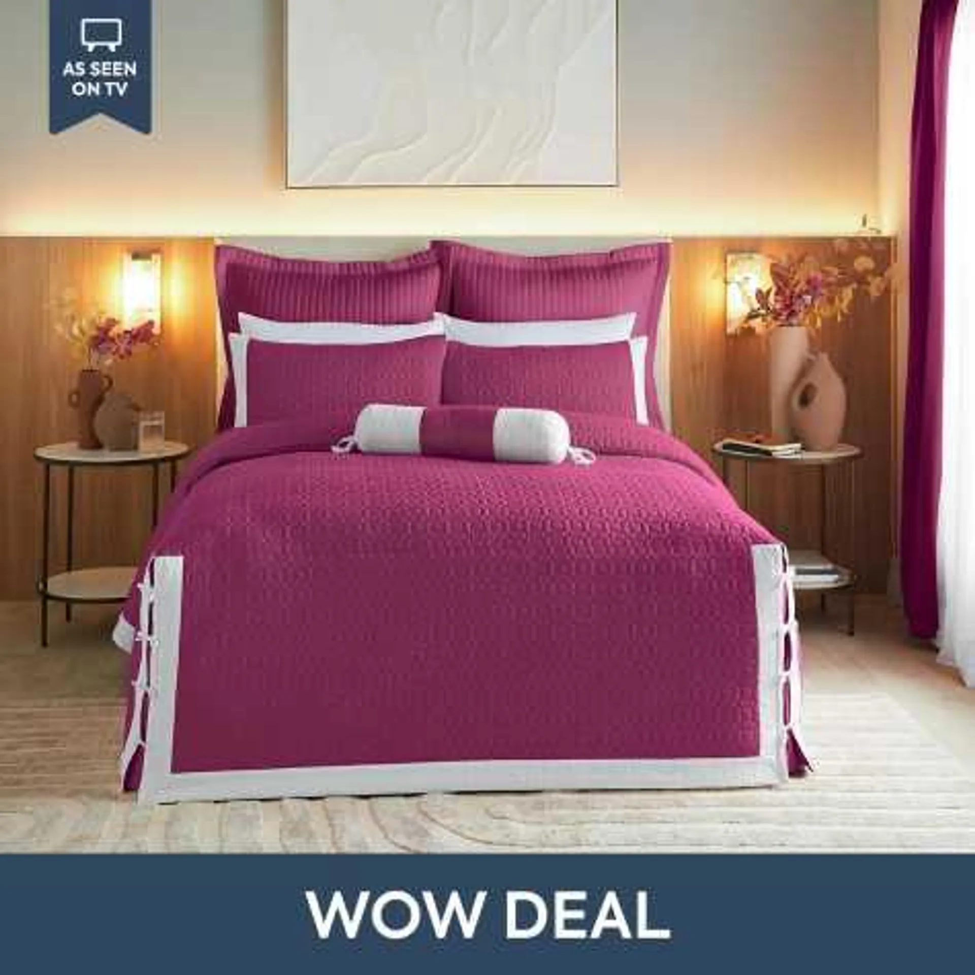 Calista Magenta Fitted Bedcover Sets