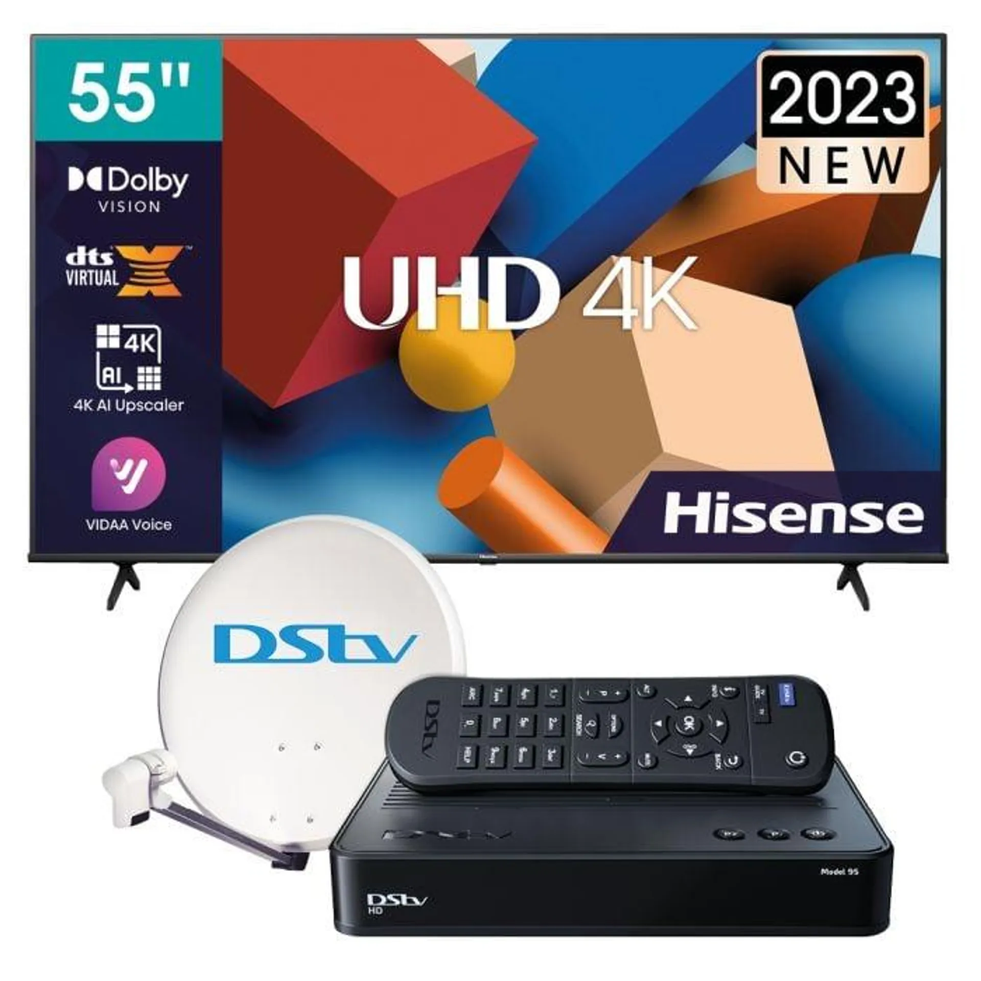 Hisense 55-inch Smart UHD TV 55A6K + DStv HD Decoder 9S-Installation
