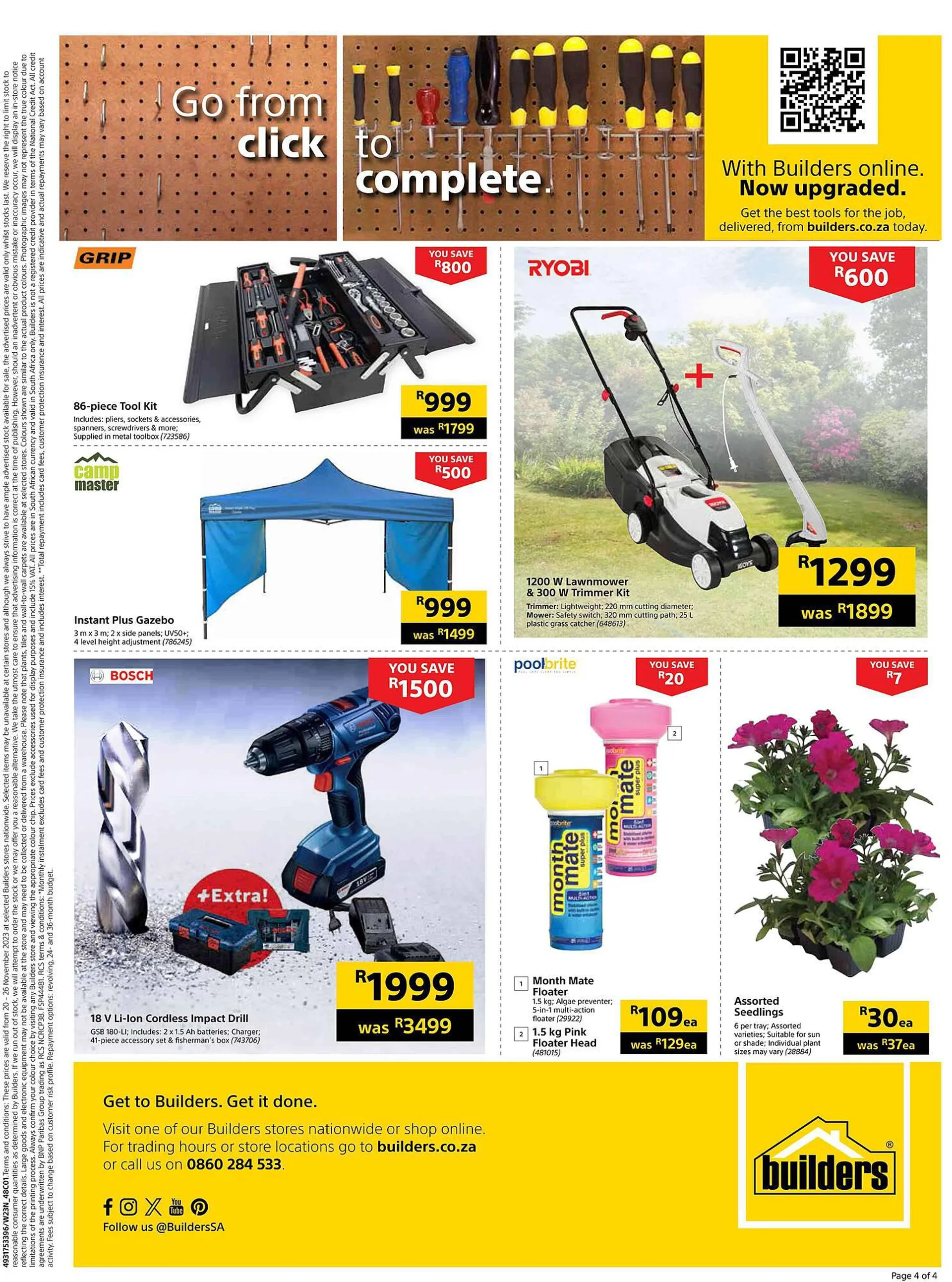 Builders Warehouse catalogue from 20 November to 26 November 2023 - Catalogue Page 4