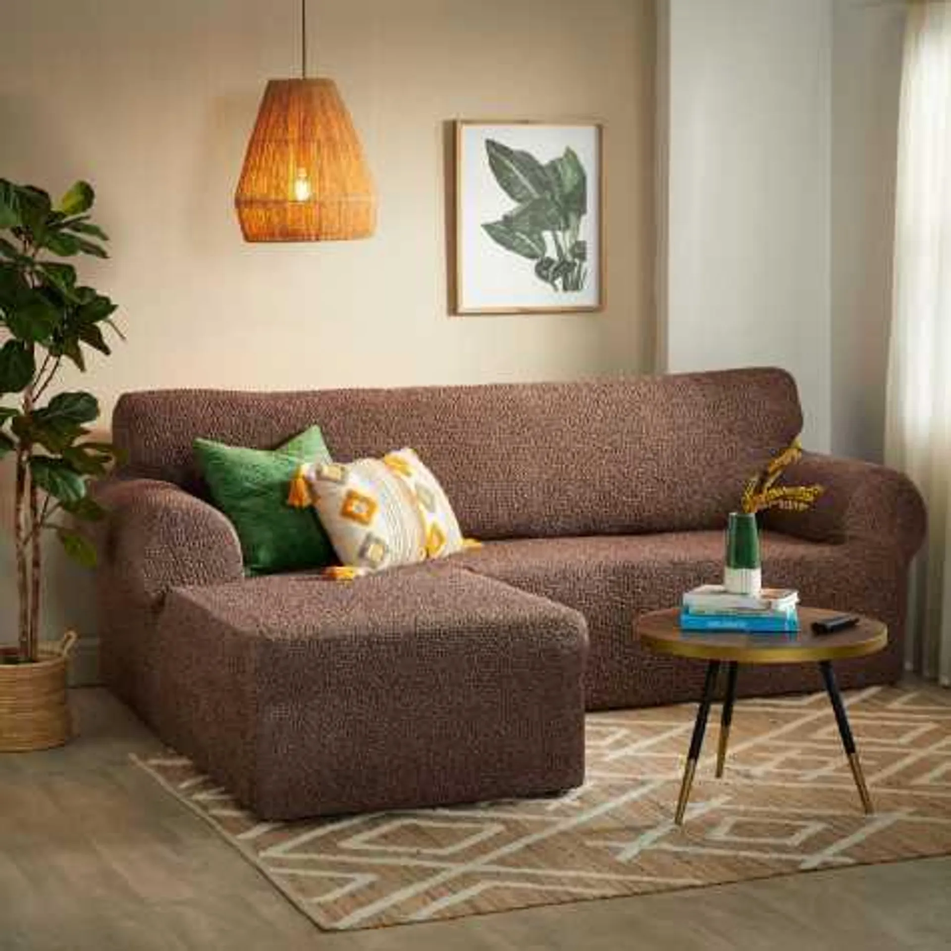 Julia Taupe Corner Couch Cover