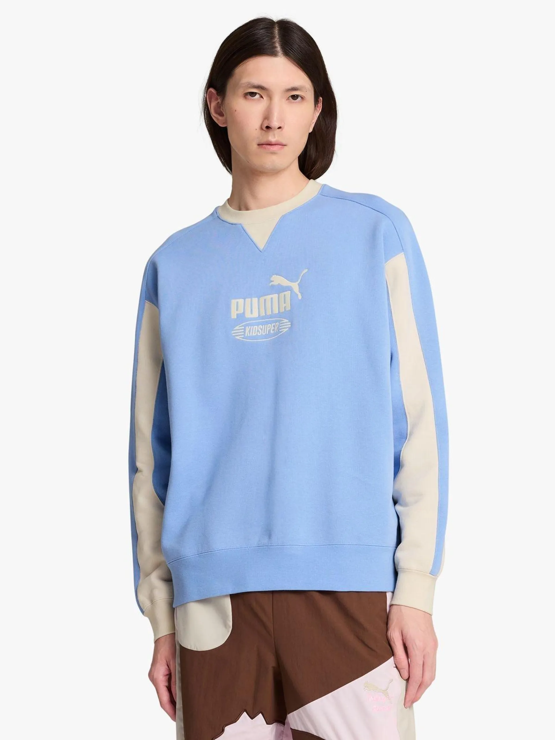 Puma x KidSuper Men's Blue Crew Sweat Top