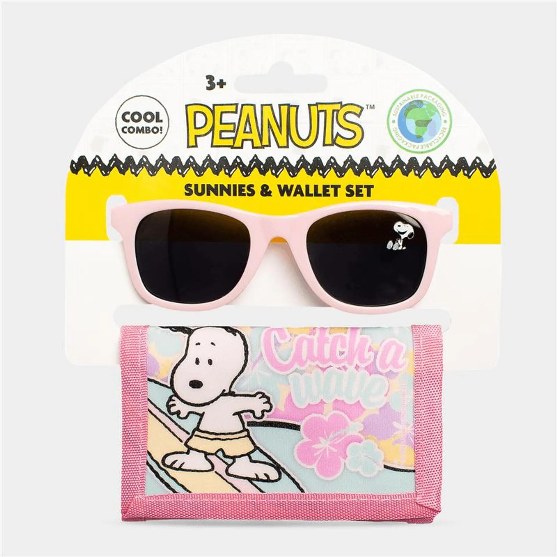 Boy's Character Group Pink Snoopy Sunglasses & Wallet Set