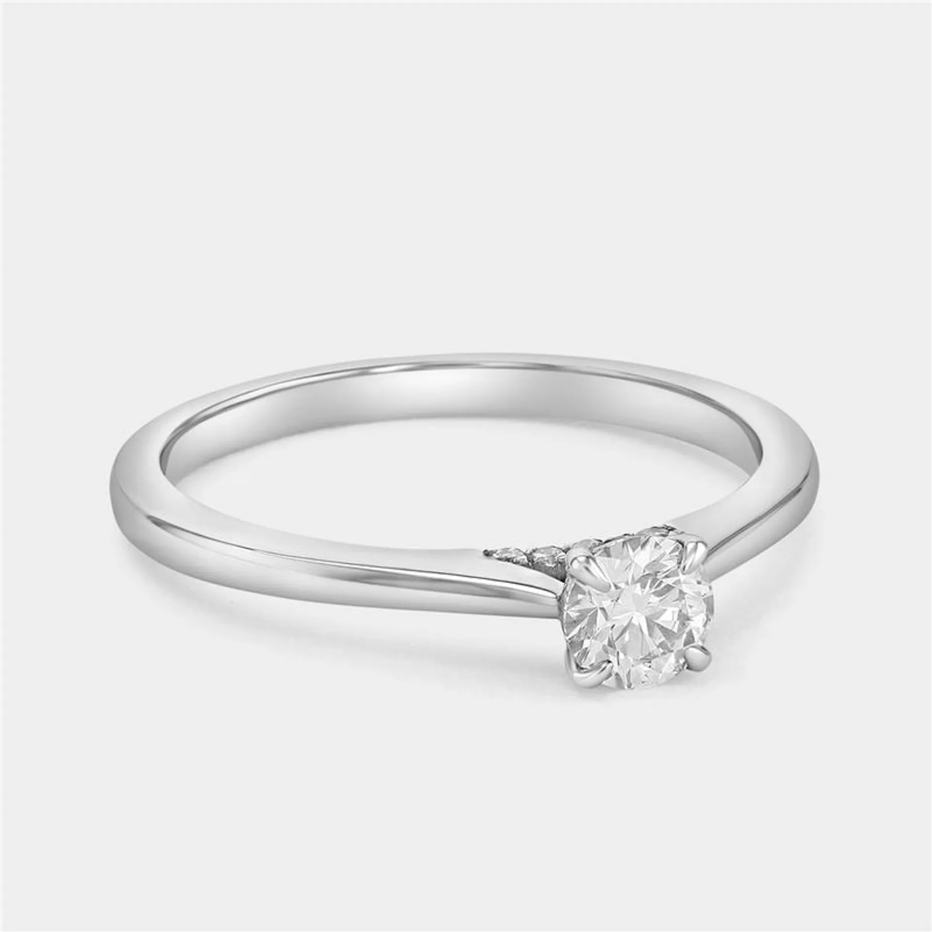 White Gold 0.3ct Lab Grown Diamond Solitaire Ring
