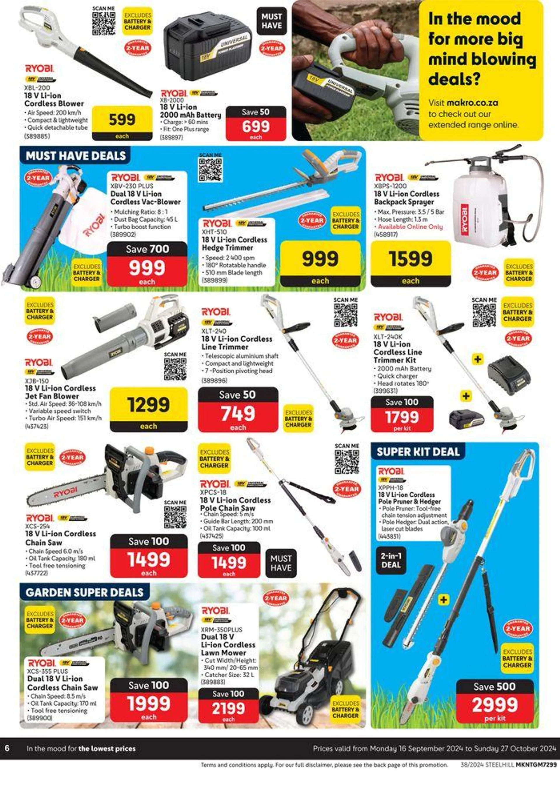 Makro : Ryobi from 16 September to 27 October 2024 - Catalogue Page 6