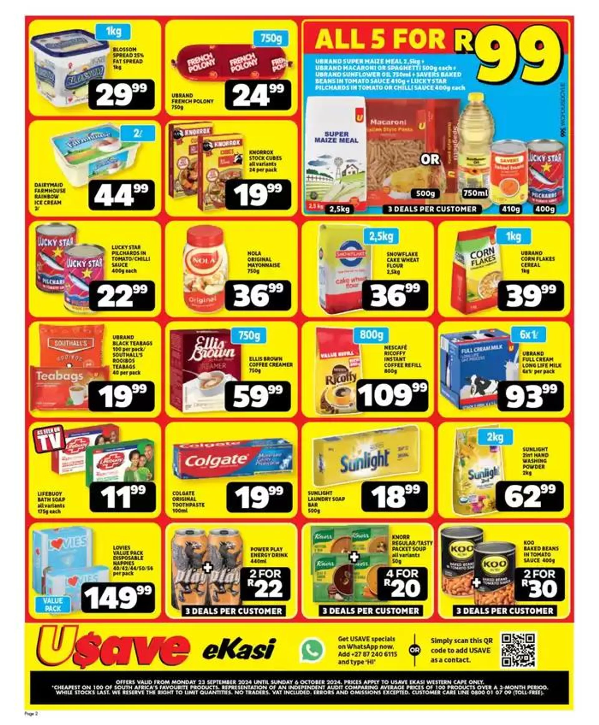 Usave weekly specials from 24 September to 6 October 2024 - Catalogue Page 2