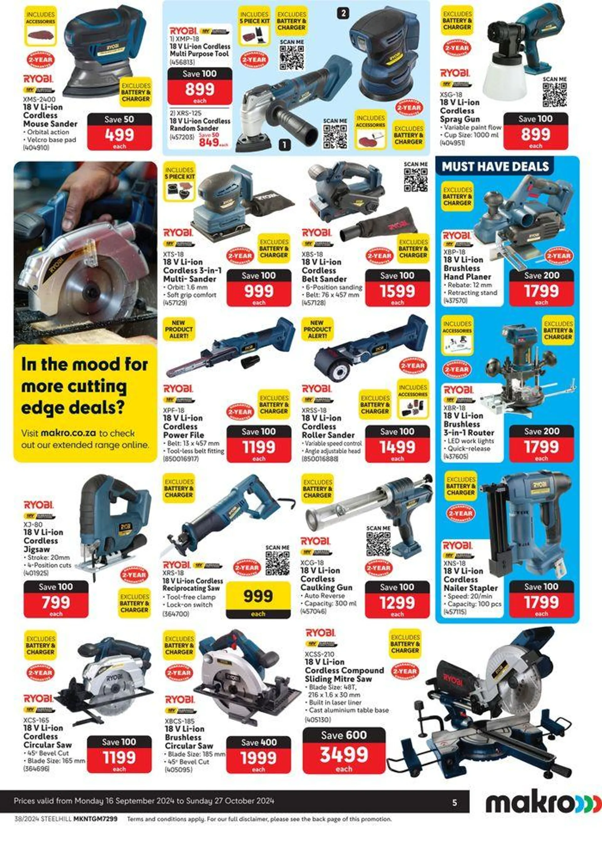 Makro : Ryobi from 16 September to 27 October 2024 - Catalogue Page 5