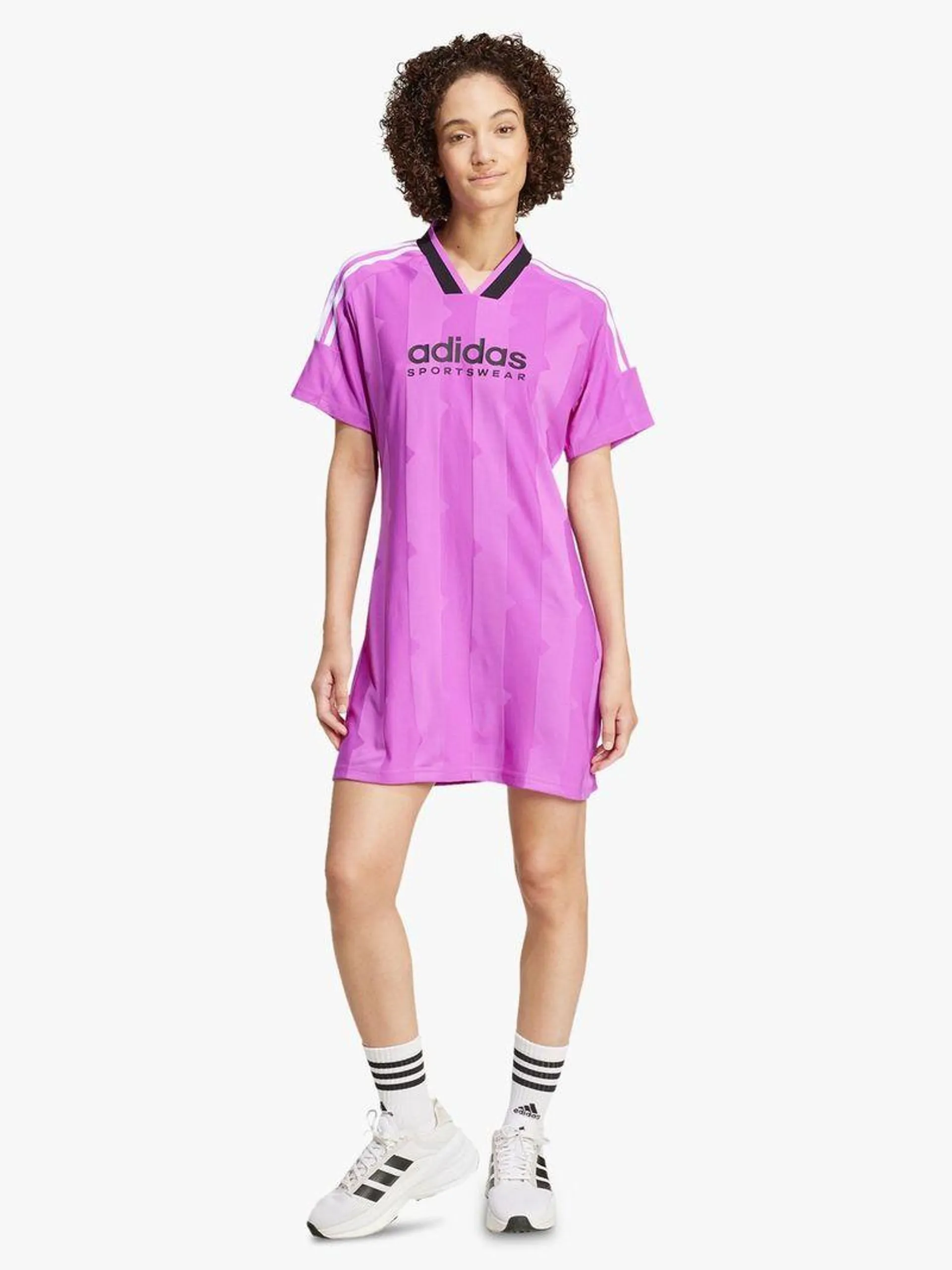 Womens adidas Tiro Cut 3-stripes Jacquard Pink Dress