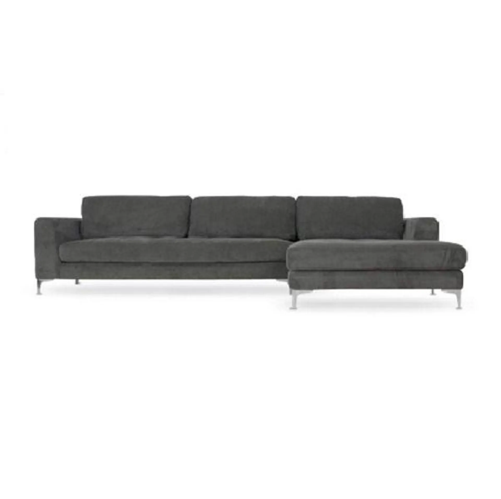 L shaped 3 seater dark grey couch