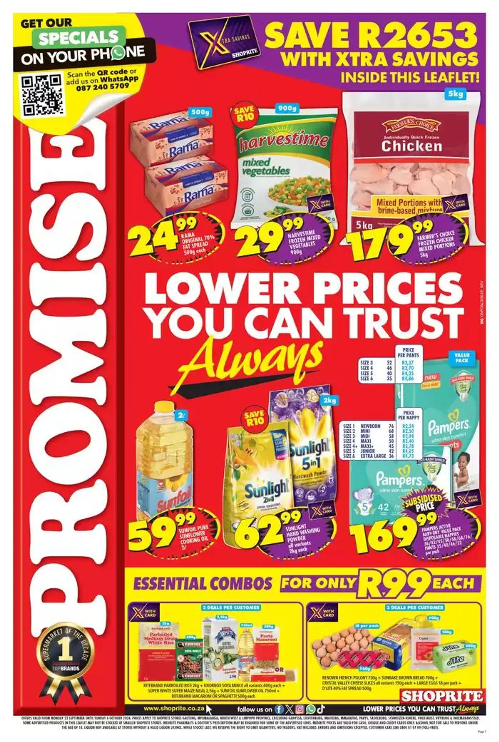 Shoprite Promise Gauteng from 24 September to 6 October 2024 - Catalogue Page 1