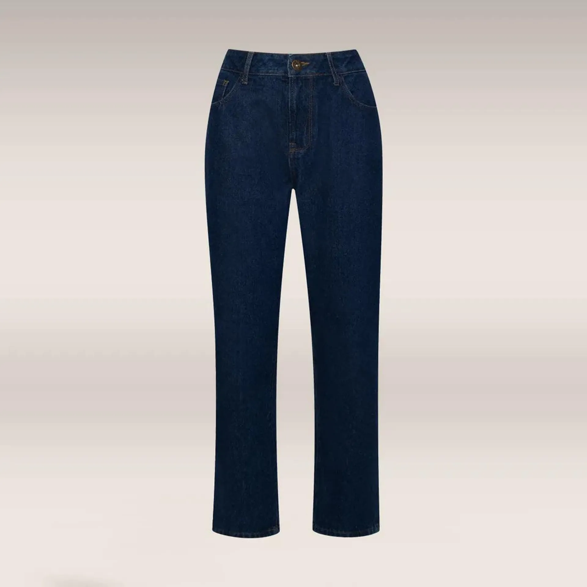 Comfort stretch straight leg denim jeans dark blue