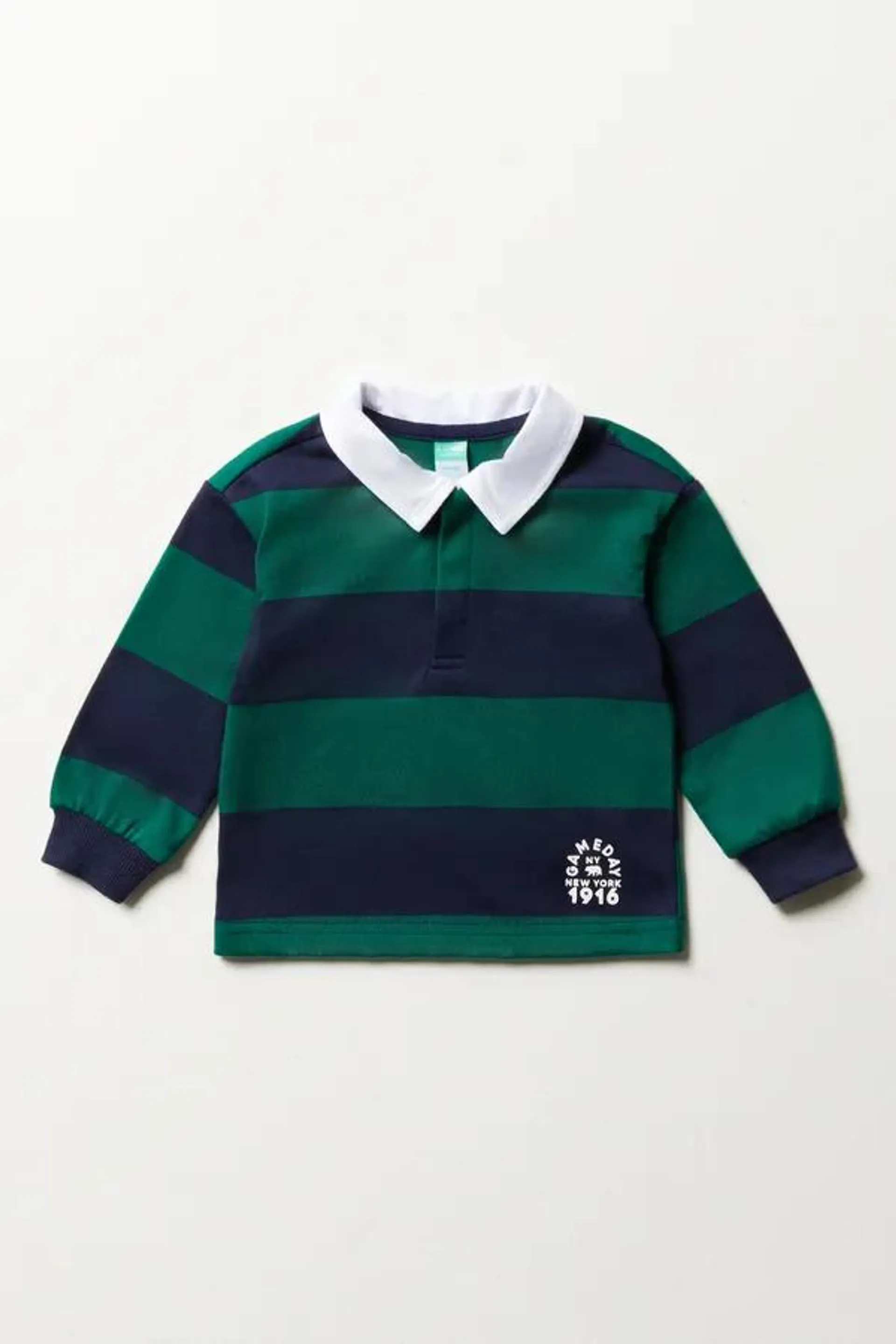 Long sleeve golfer navy & green