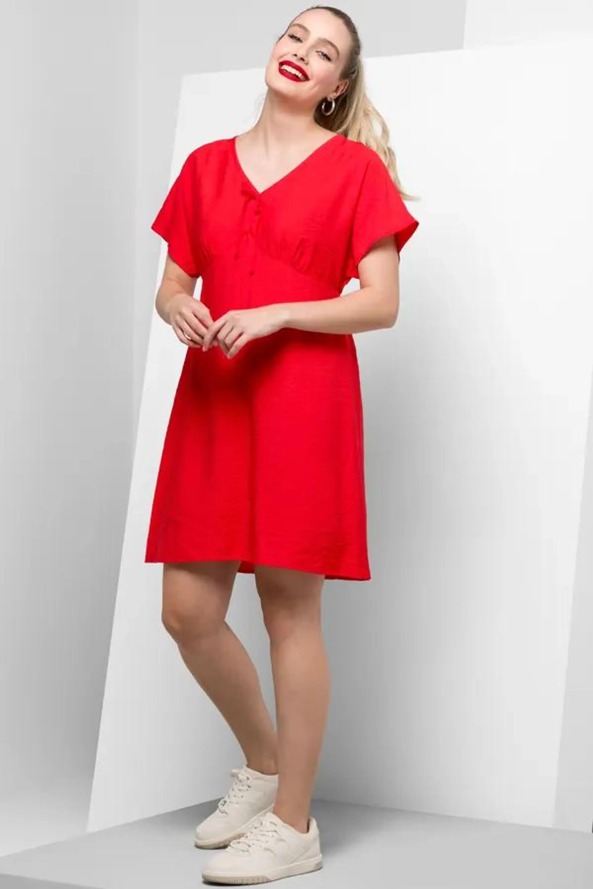 Short sleeve dress red