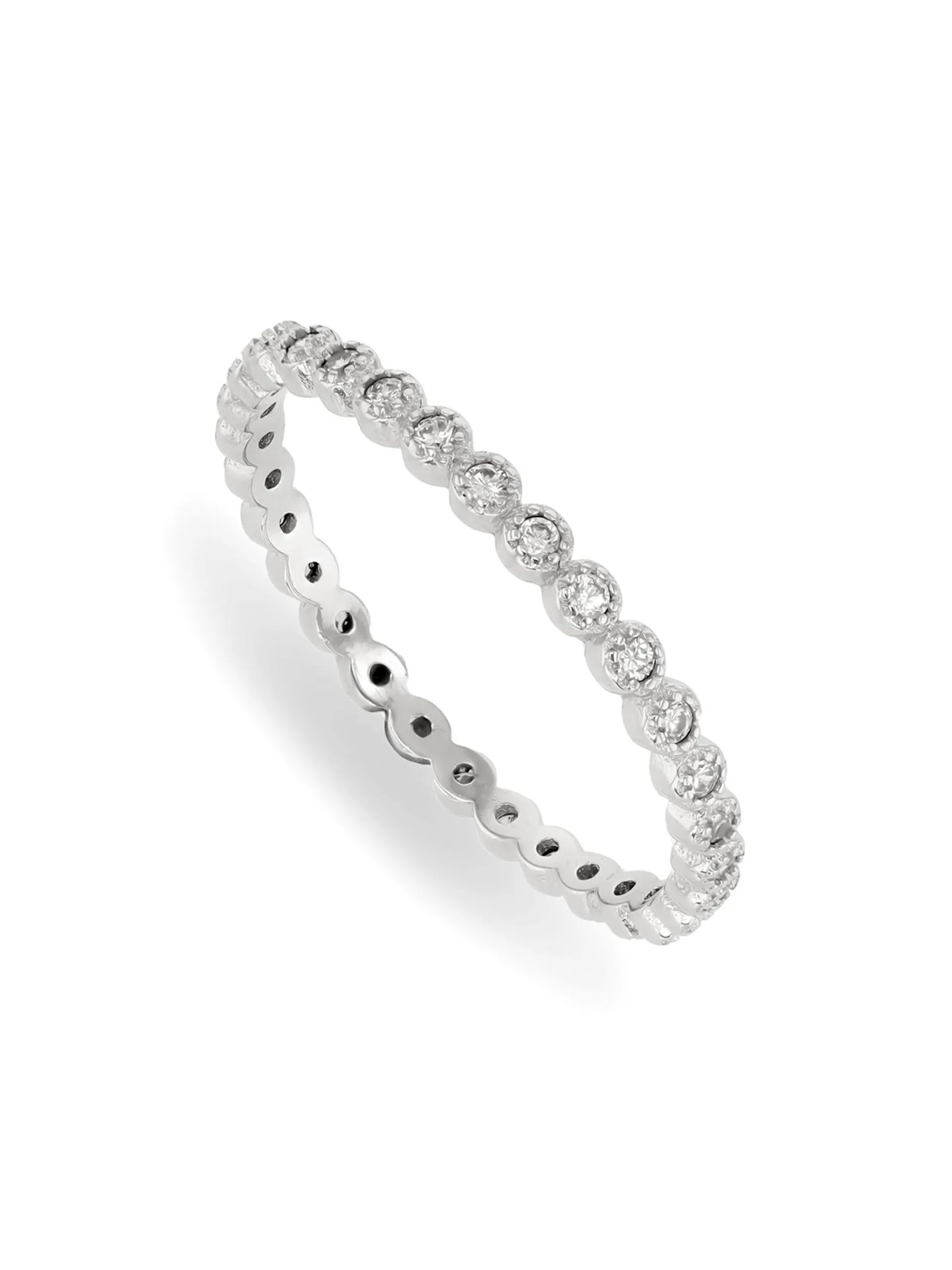 Sterling Silver Cubic Zirconia Dainty Ring