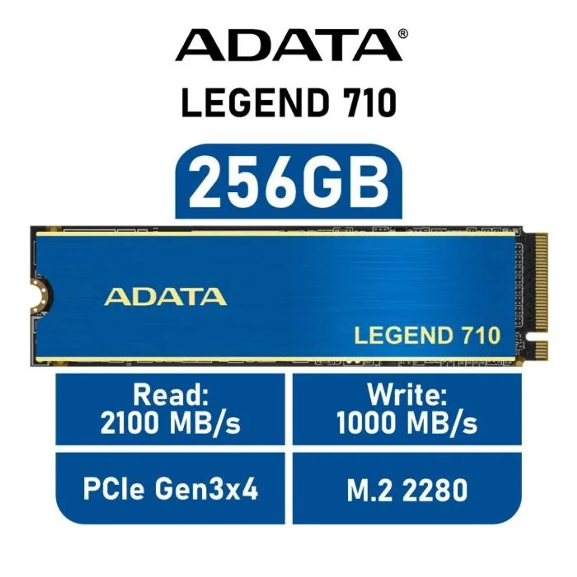ADATA LEGEND 710 256GB PCIe Gen3x4 ALEG-710-256GCS M.2 2280 Solid State Drive