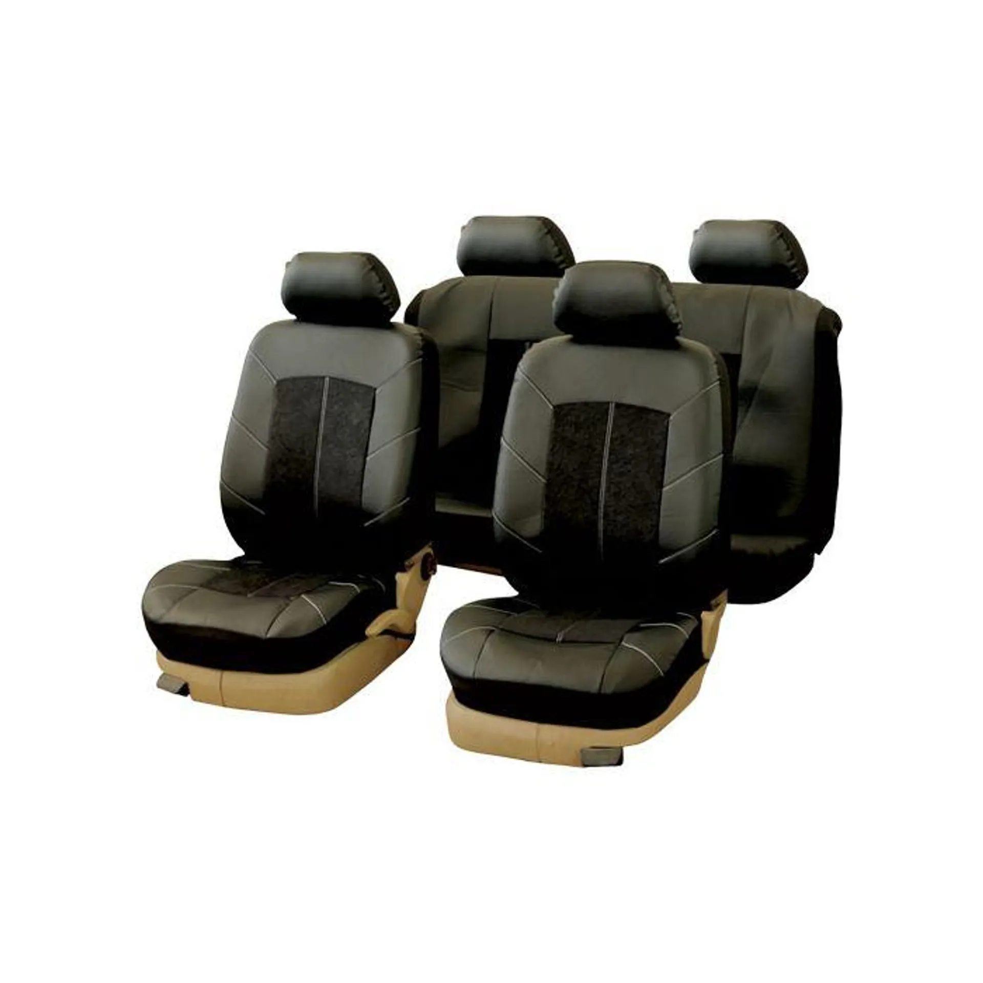 Autogear 9 Piece Velour Seat Cover Set Black