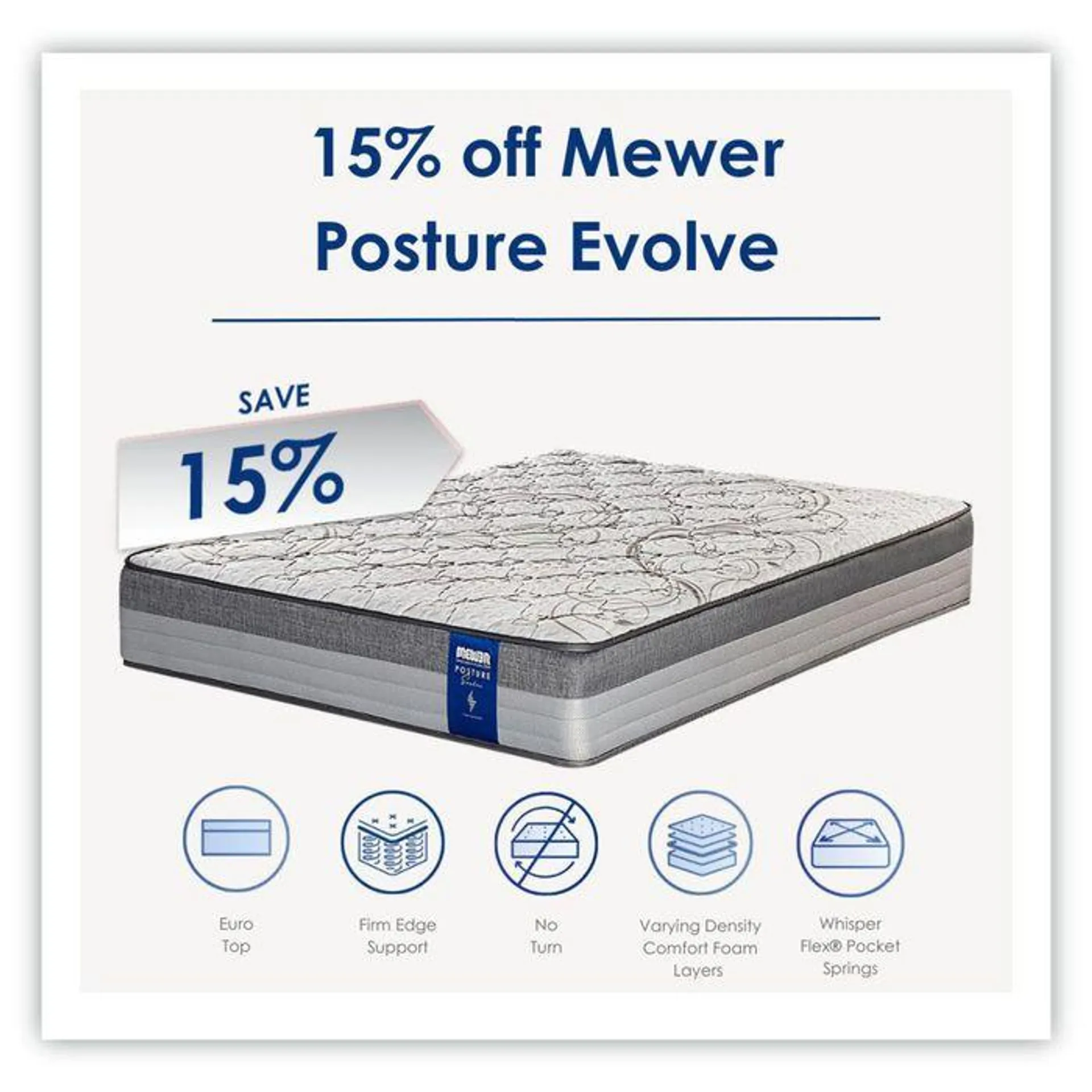 15% off all Mewer Mattresses! - 9