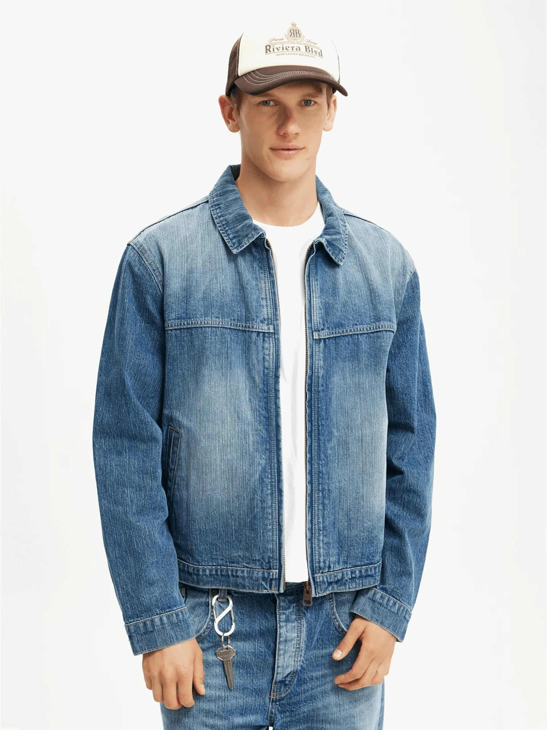 Men's Cotton On Blue Cropped Denim Jacket