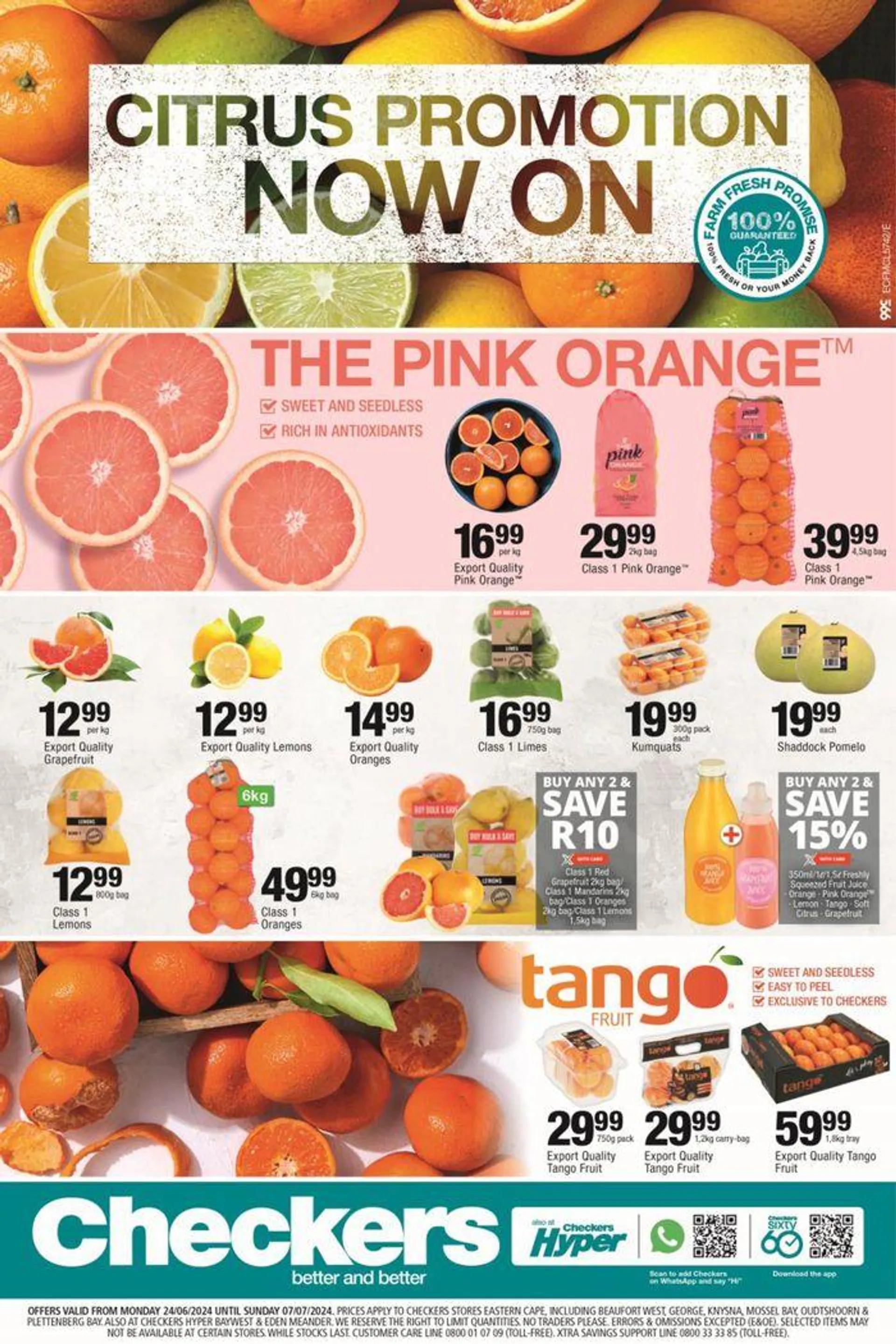 Checkers Citrus Promotion 24 June - 7 July from 24 June to 7 July 2024 - Catalogue Page 1