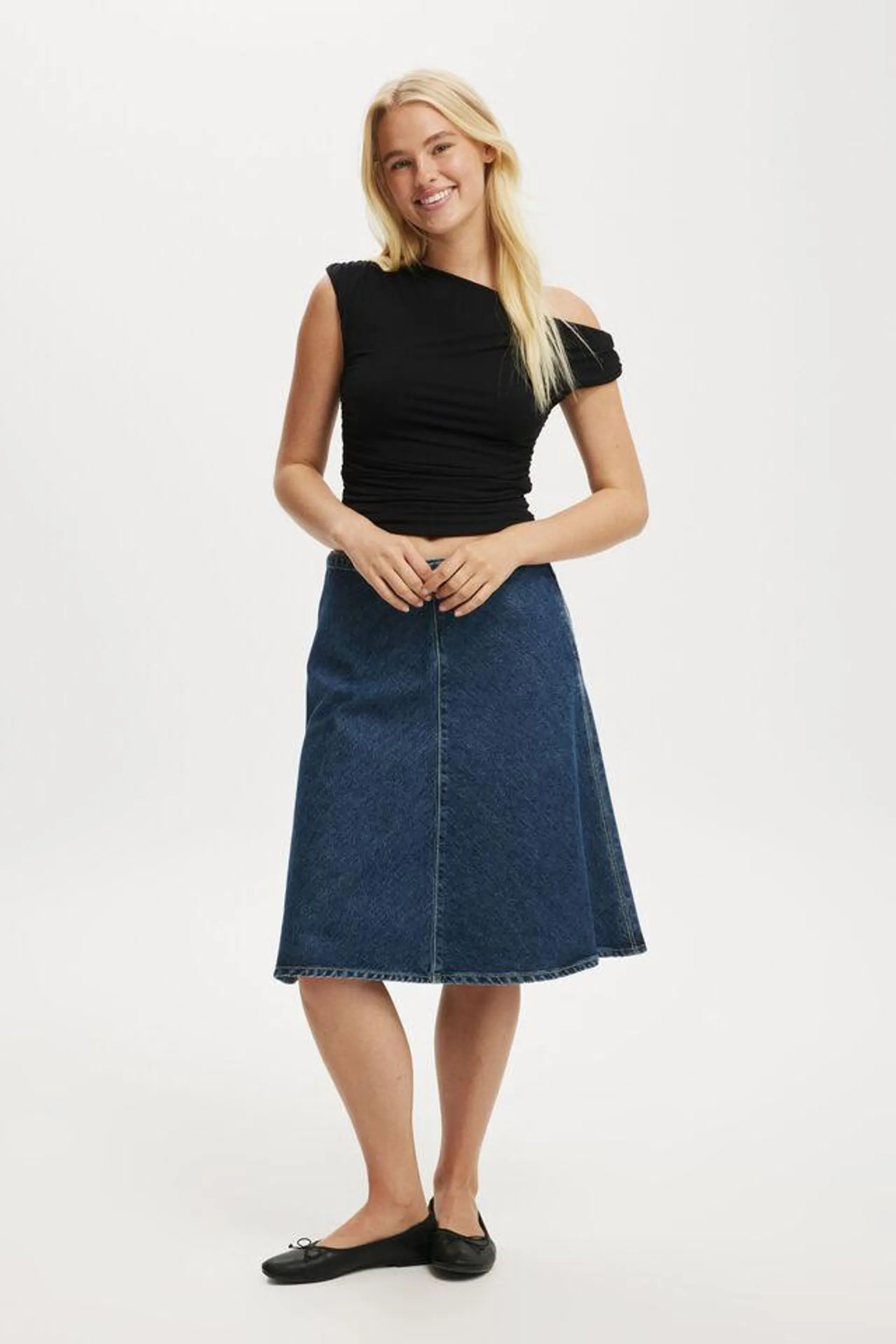 Gigi Denim Midi Skirt