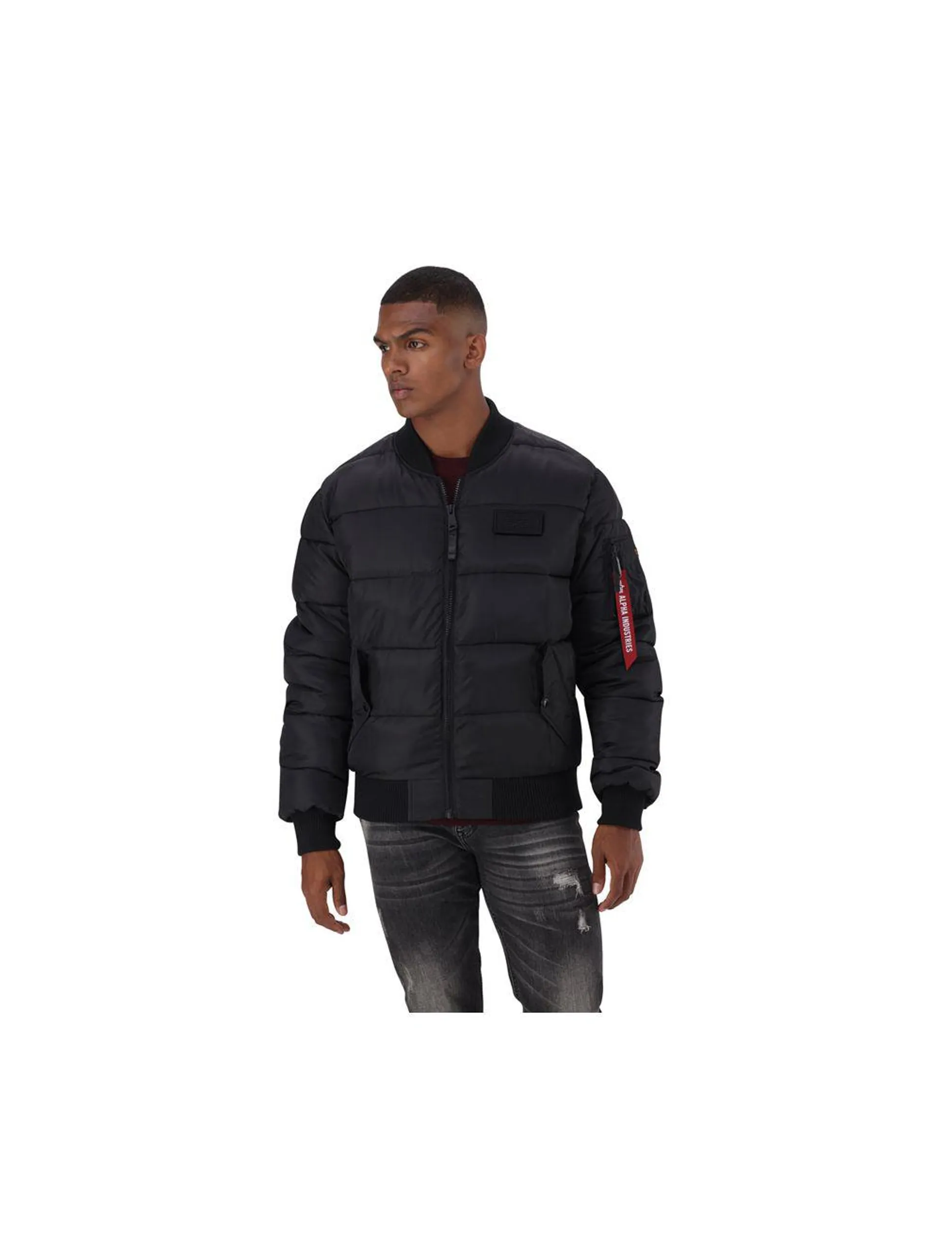 Alpha Industries Patch Utility Mens Puffer Jacket Black